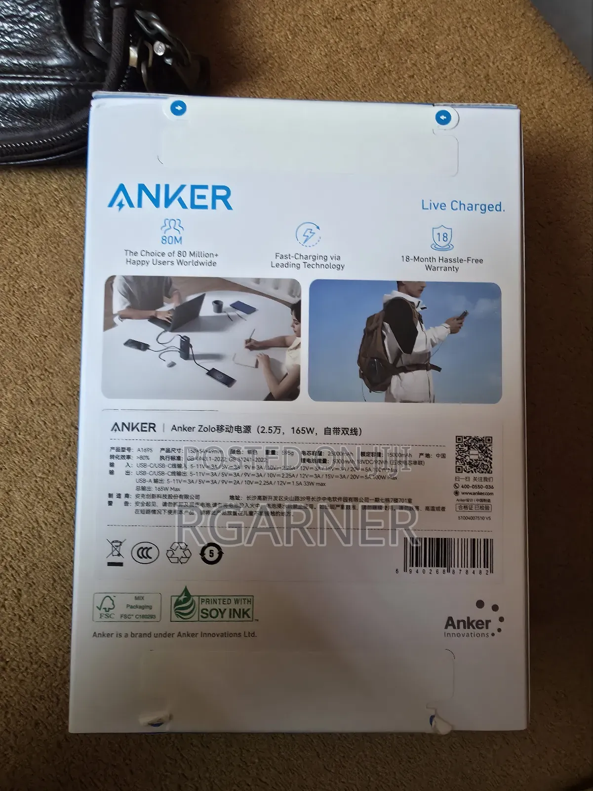 Anker Laptop Powerbank(25000mah, 165w, Built-in Retractable Cables)