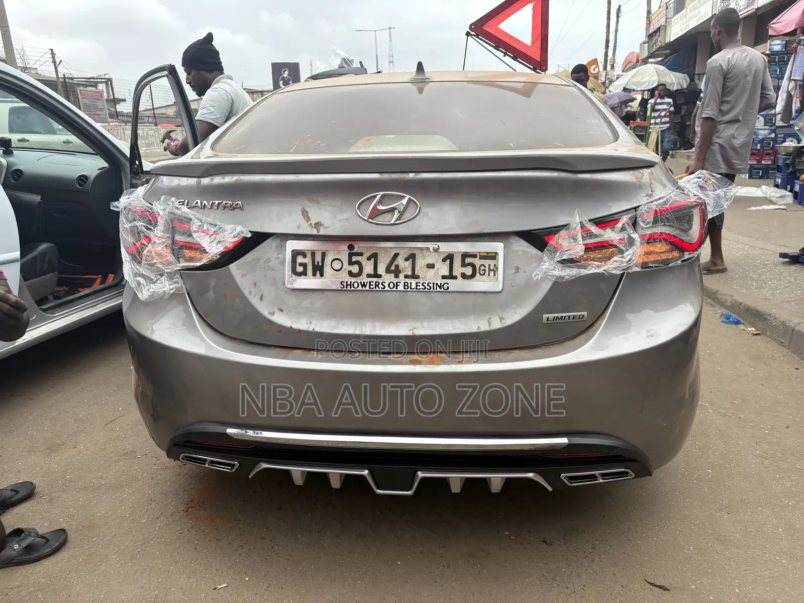 Hyundai Elantra 2012-15 Smoked Type Spec Tail Lights With Boot Light