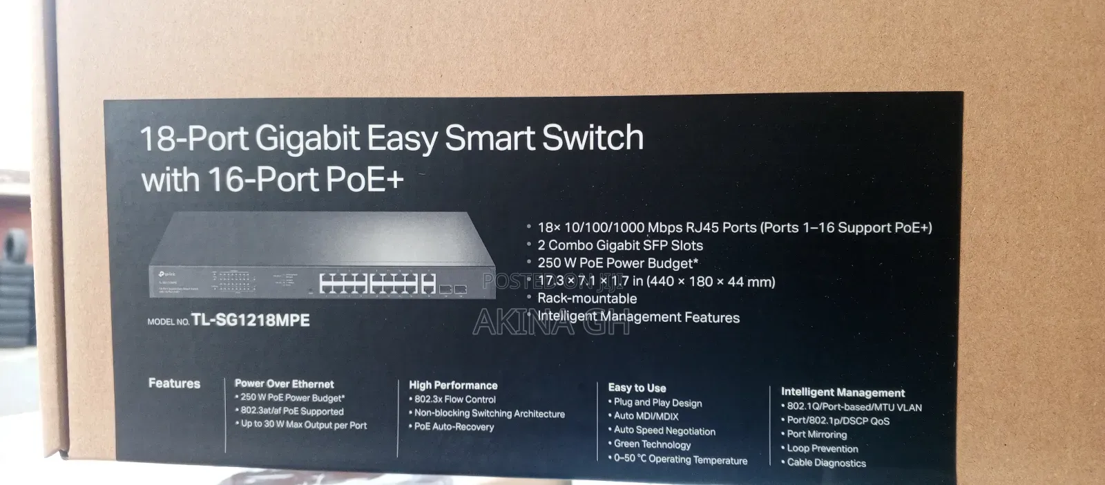 Tp-Link 16 Port Poe Gigabit Easy Smart Switch With 2 SFP Tl-Sg1218mpe