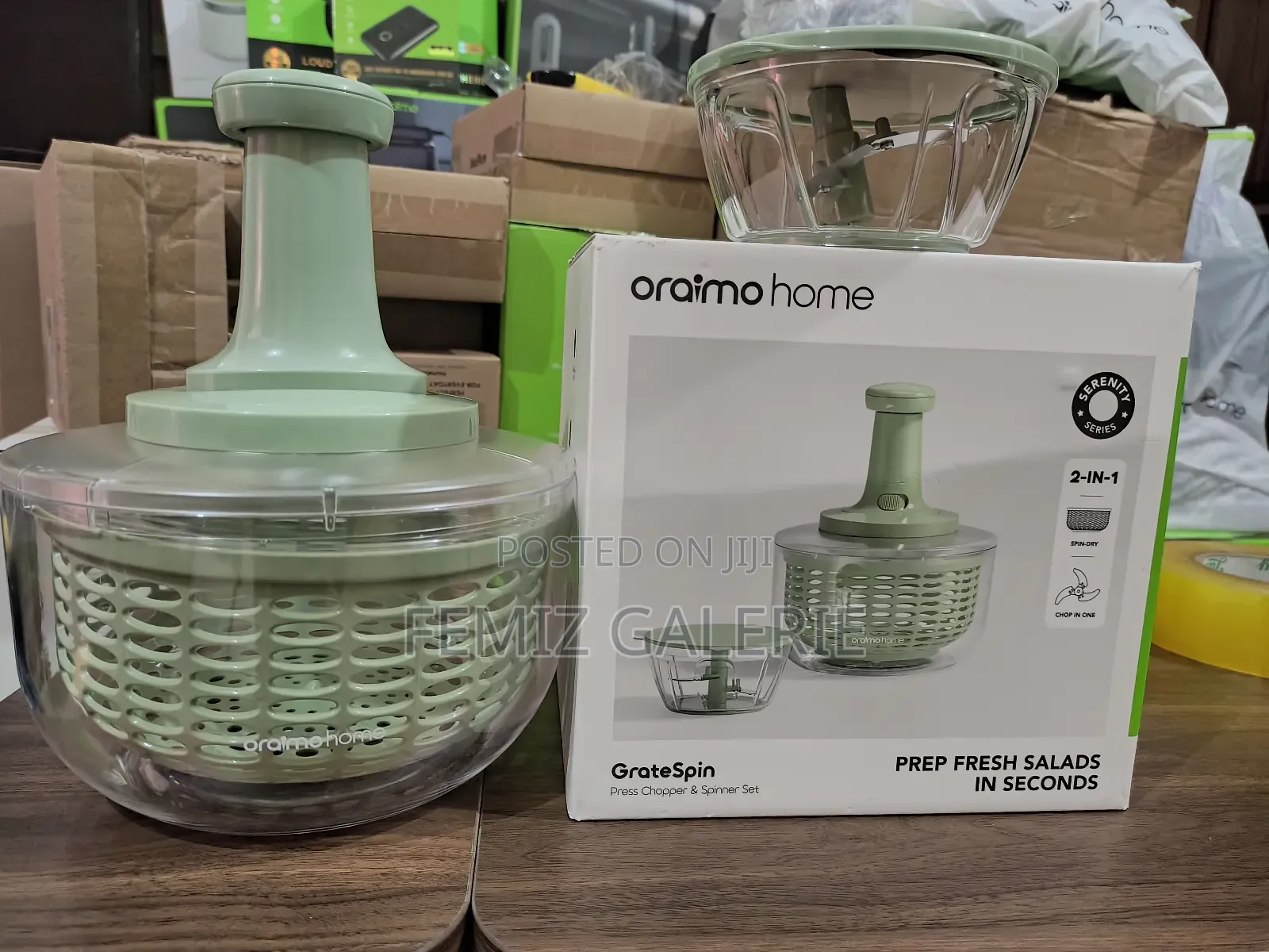 Oraimo Gratespin 2in1 Stainless Press Chopper Spinner Set