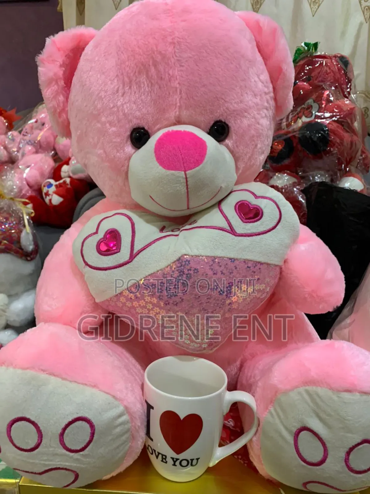 Xl Teddy Pink And White