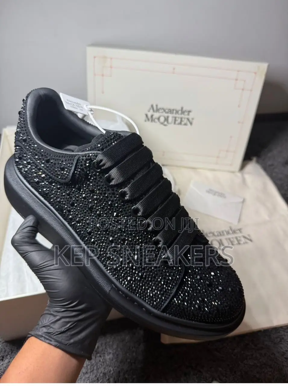 Alexander McQueen Black Rhinestone