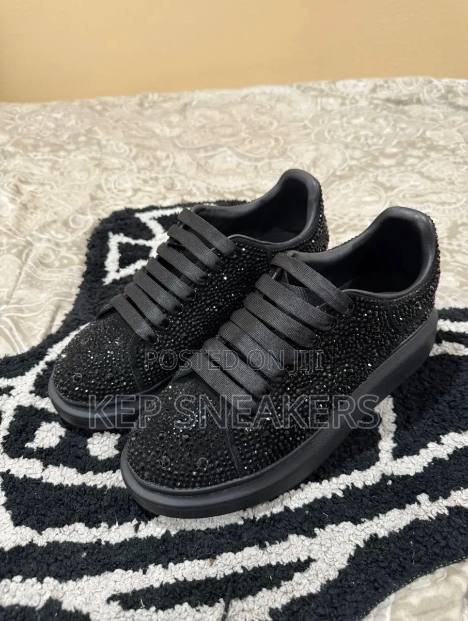 Alexander McQueen Black Rhinestone