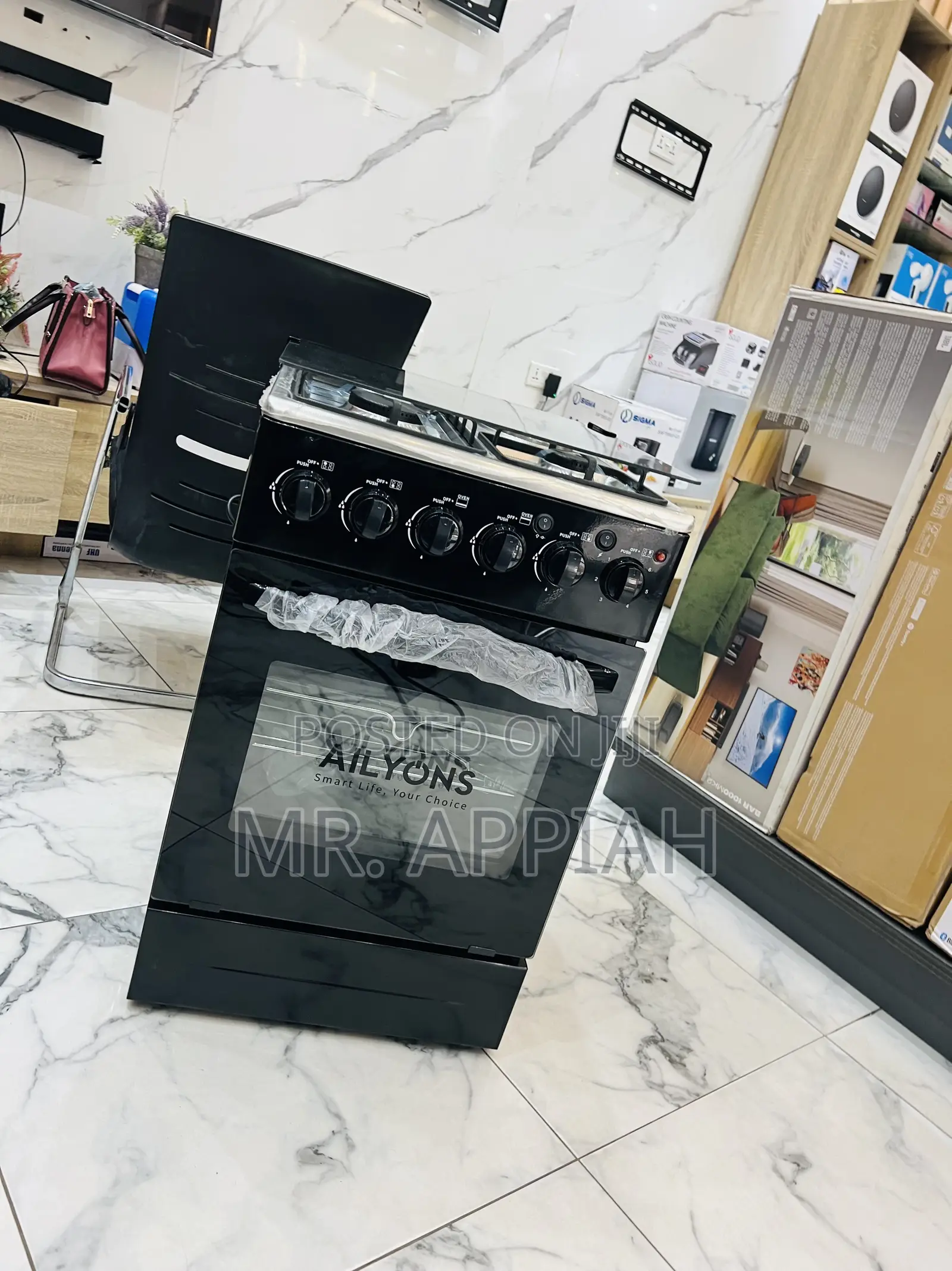 Shop Ailyons 3 Gas + 1 Electric Burner With Oven and Grill(Black).