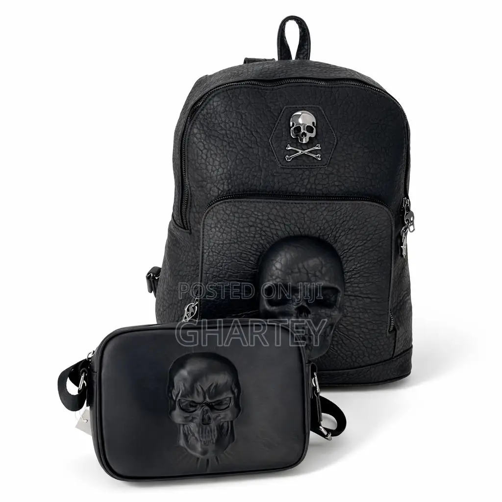 Rebel Edge Skull Backpack Crossbody Set – Bold Gothic Style