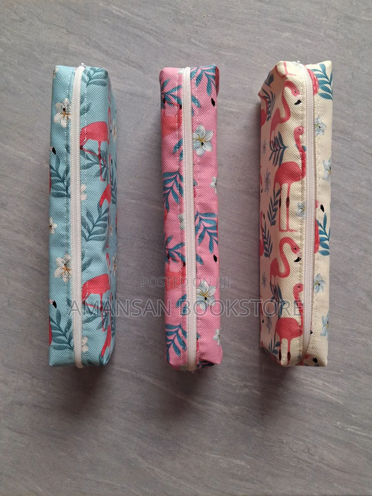 Pencil Case:Pink, Blue and Cream