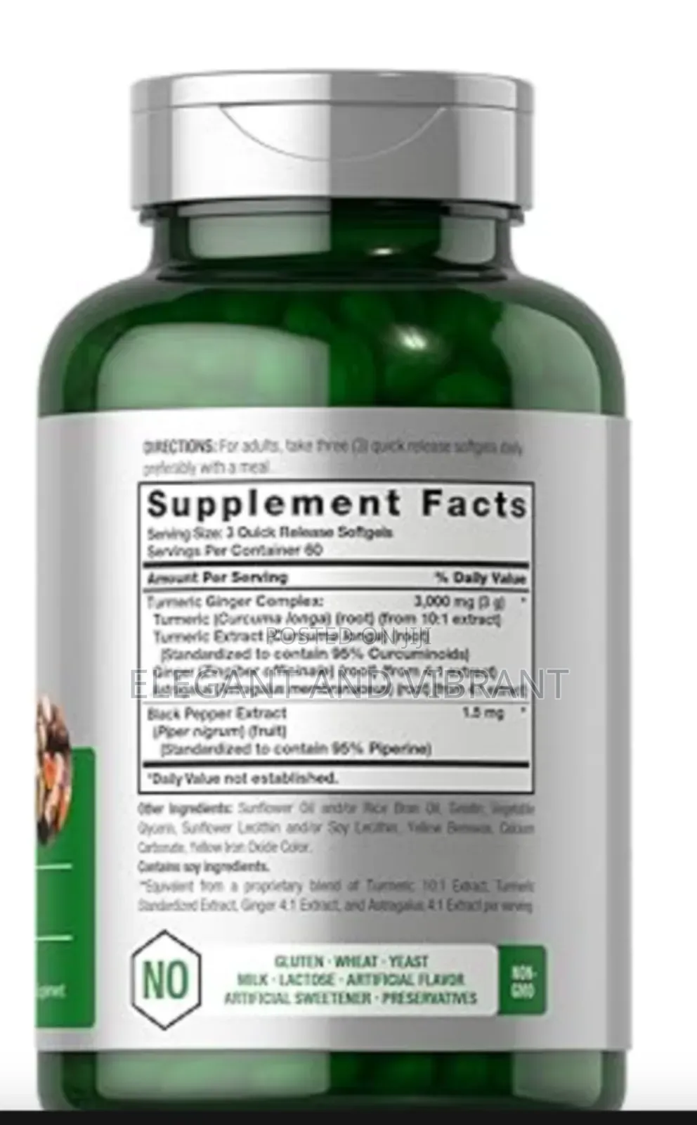 Turmeric And Ginger Sup 3000mg |180 Softgel Pills | With Black Pepper
