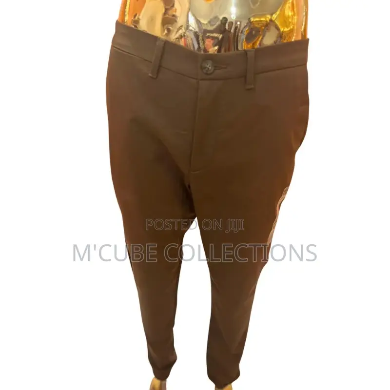 Men's Slim Fit Brown Trousers