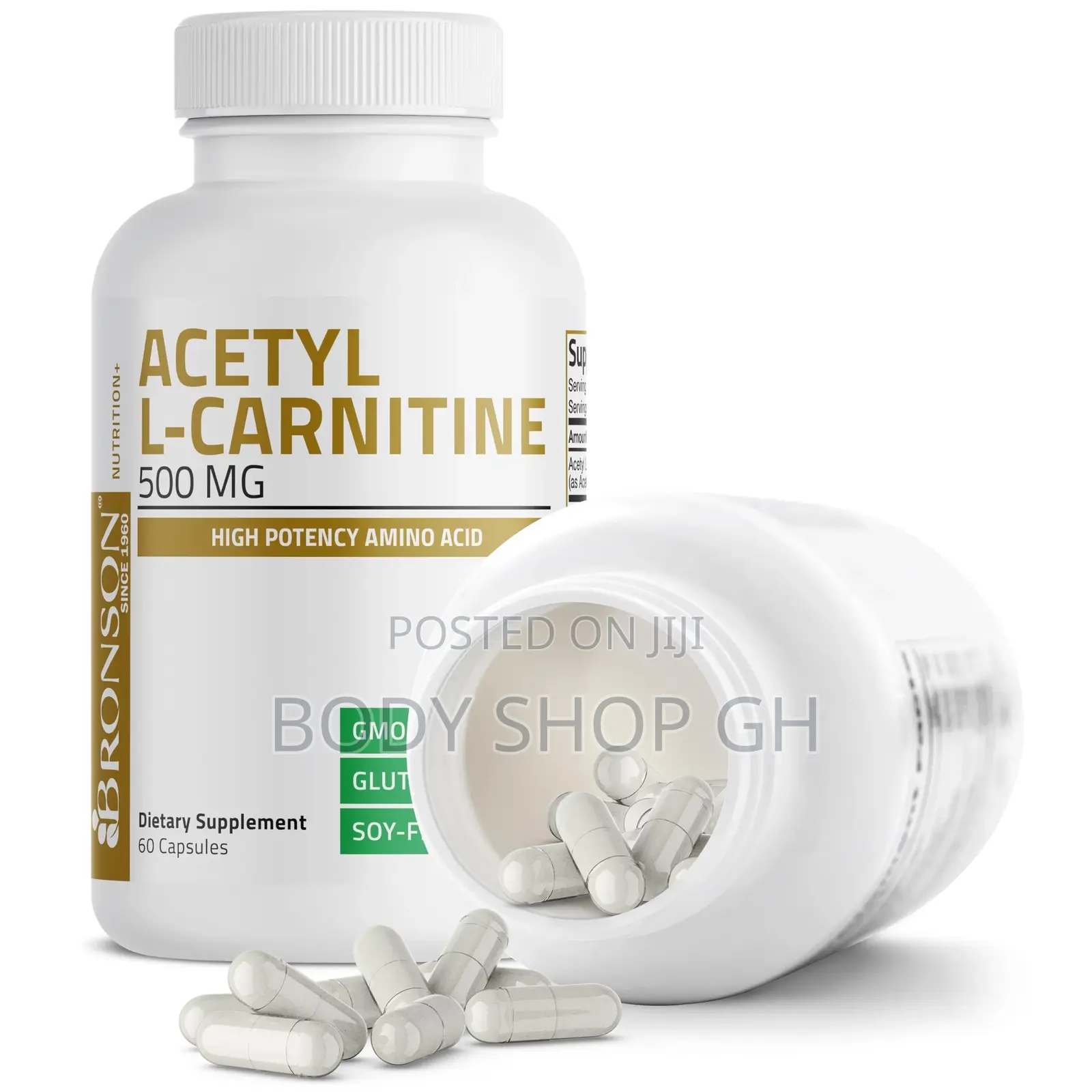 Bronson Acetyl L-Carnitine 500 Mg High Potency Amino Acid 60 Capsules