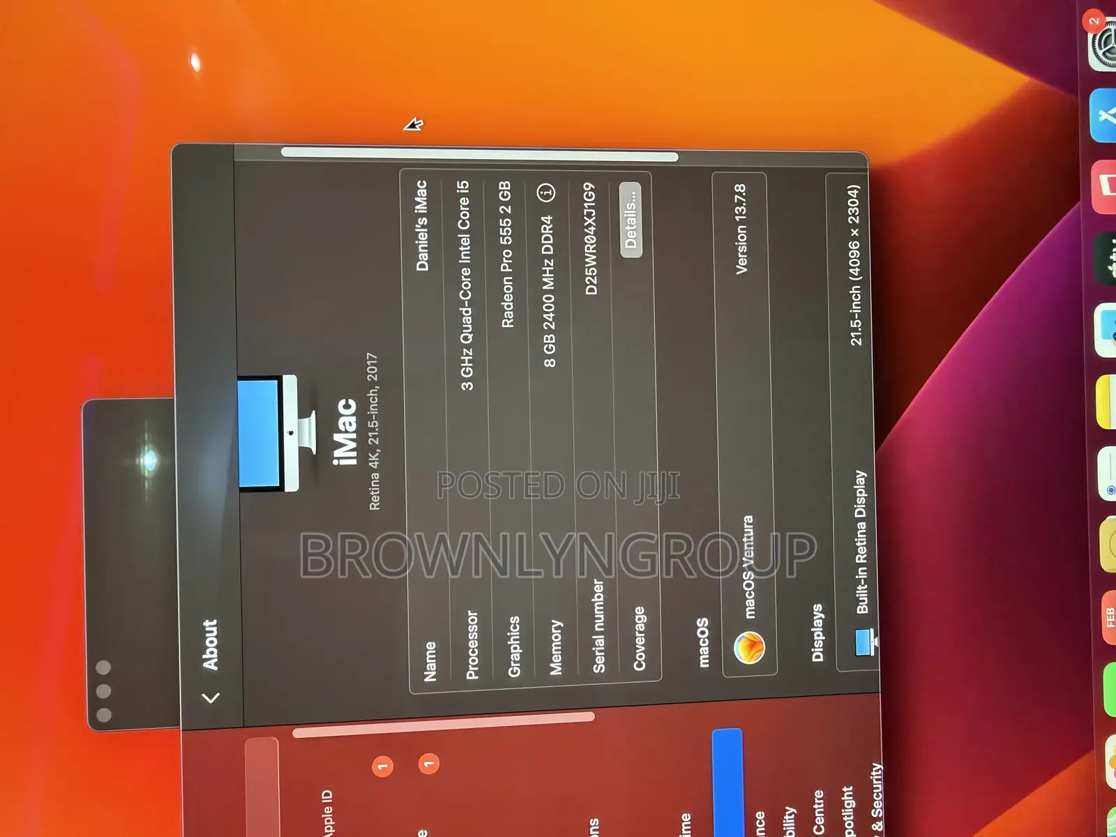 Desktop Computer Apple iMac 8GB Intel Core i5 SSHD (Hybrid) 1T