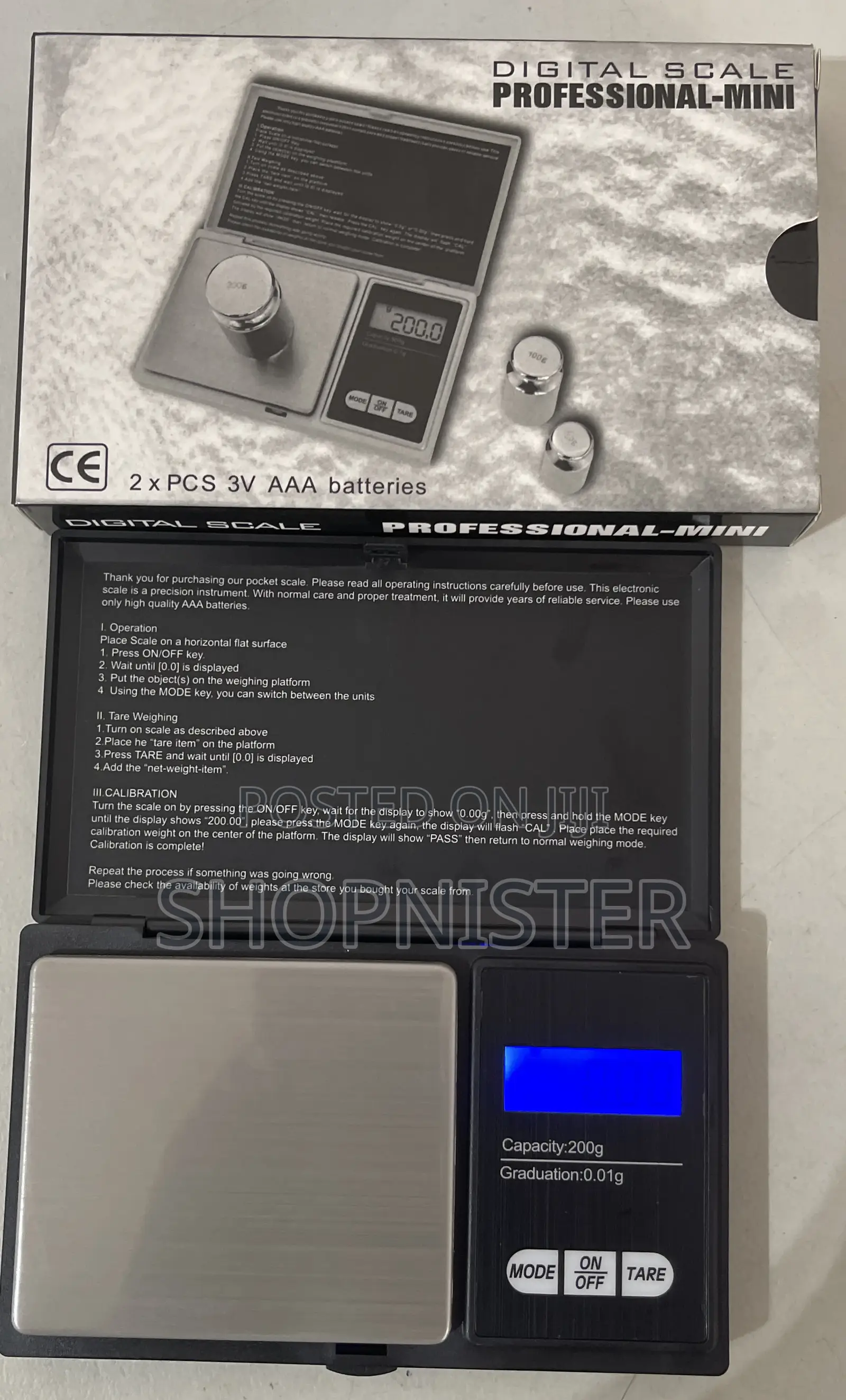 Pocket Scale Micro 0.01g to 200g Black