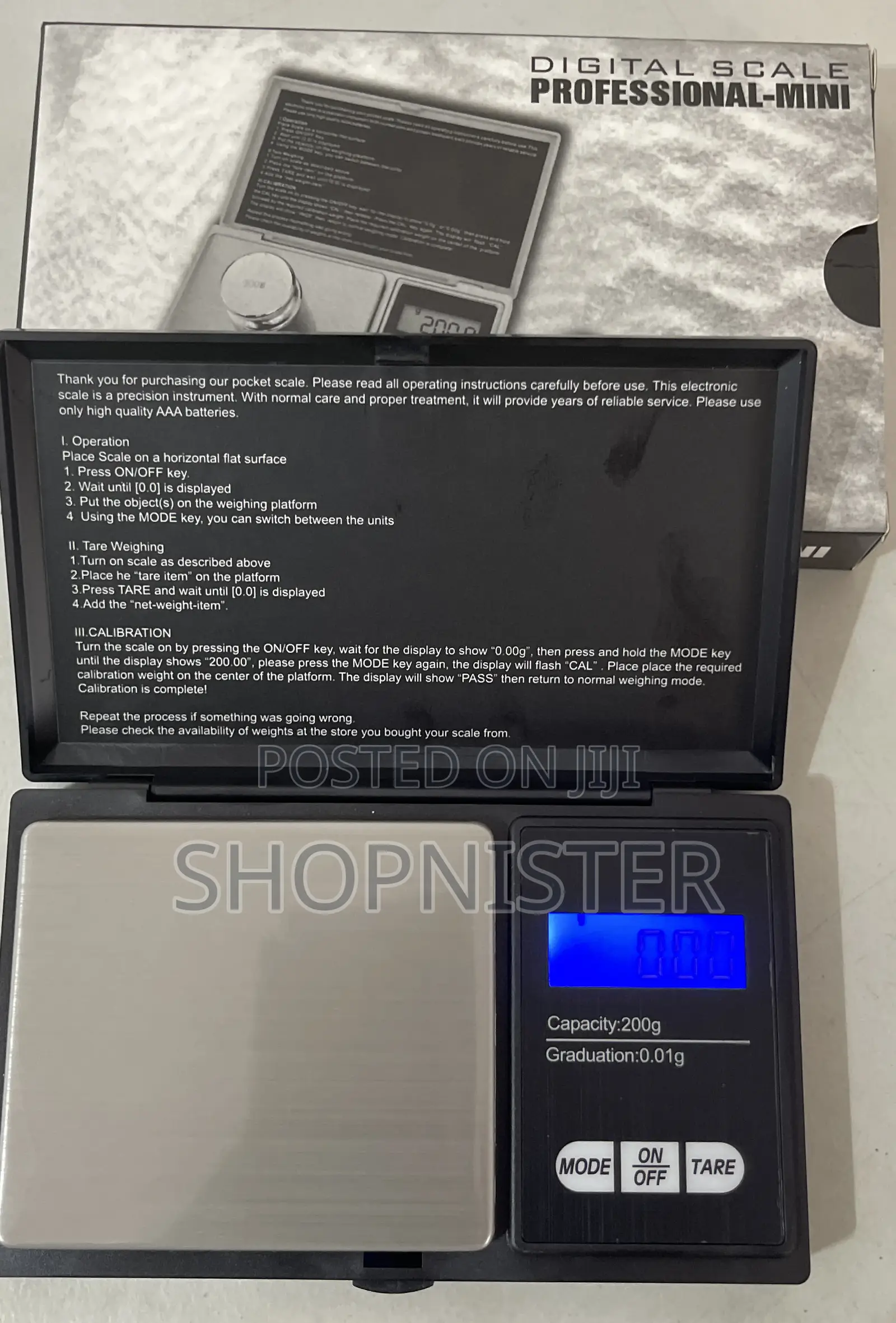 Pocket Scale Micro 0.01g to 200g Black