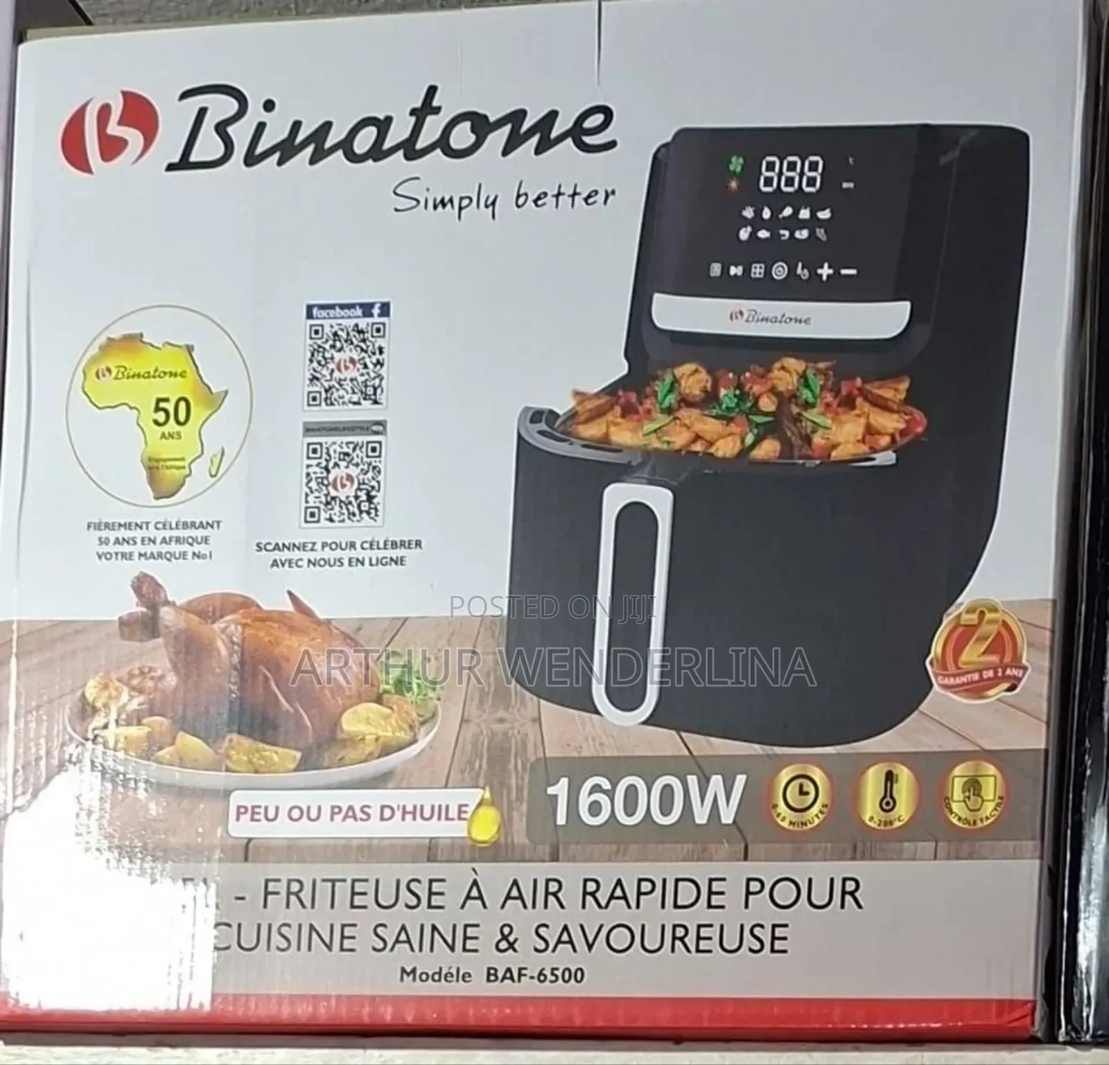 Quality Digital Binatone 6.5 Litres Air-Fryer Baf-6500