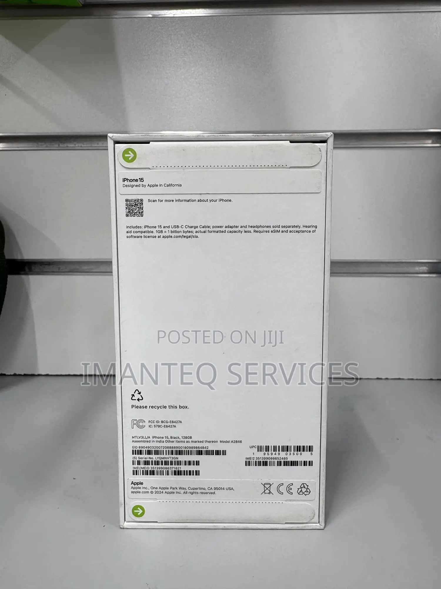 New Apple iPhone 15 128 GB Black