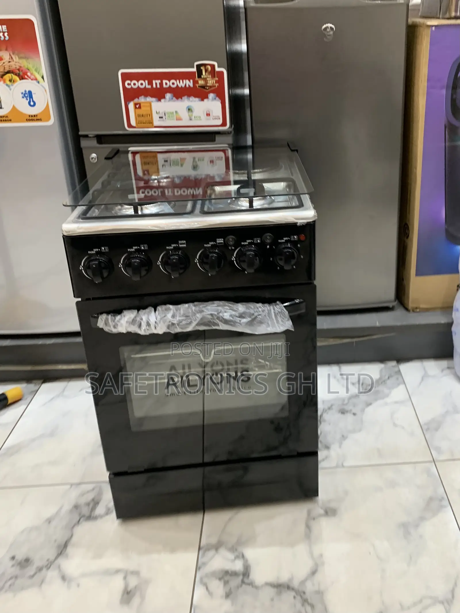 Secure Black 3 Gas 1 Electric Oven Grill Ailyons 50x50 Cooker