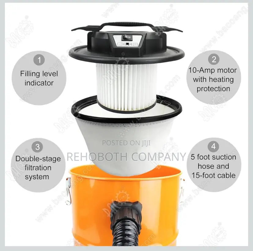 Bacoengash Vacuum Cleaner Dual Stage Filtration System Ba-Ash200l 20l