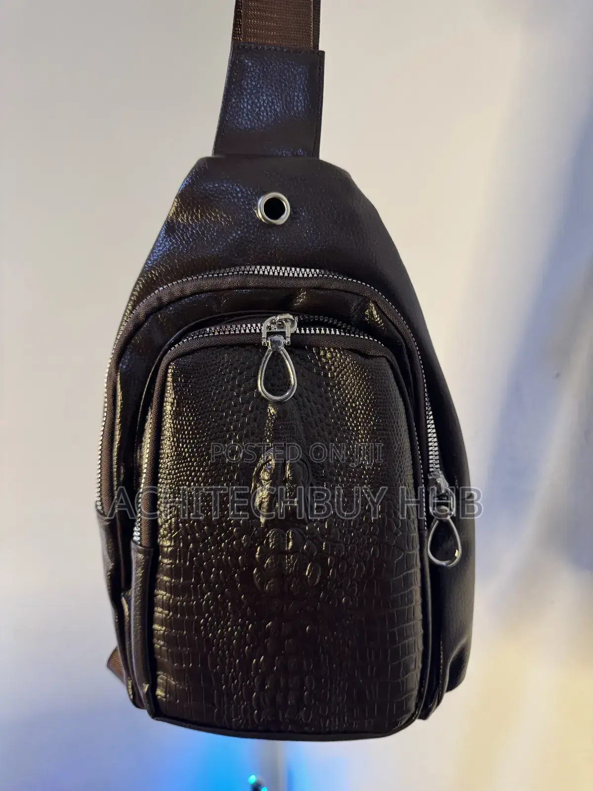 Crocodile Leather Sling Bag For Men – One Shoulder Crossbody