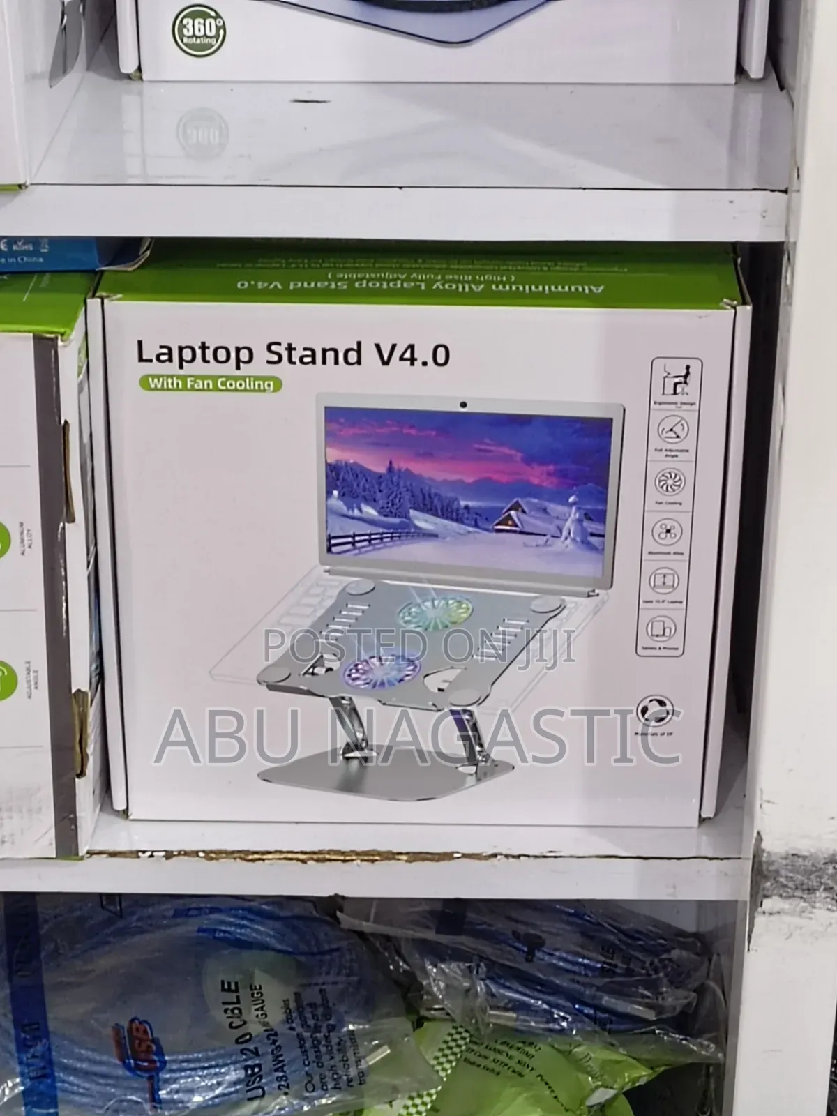 Laptop Stand Adjustable RGB Fan