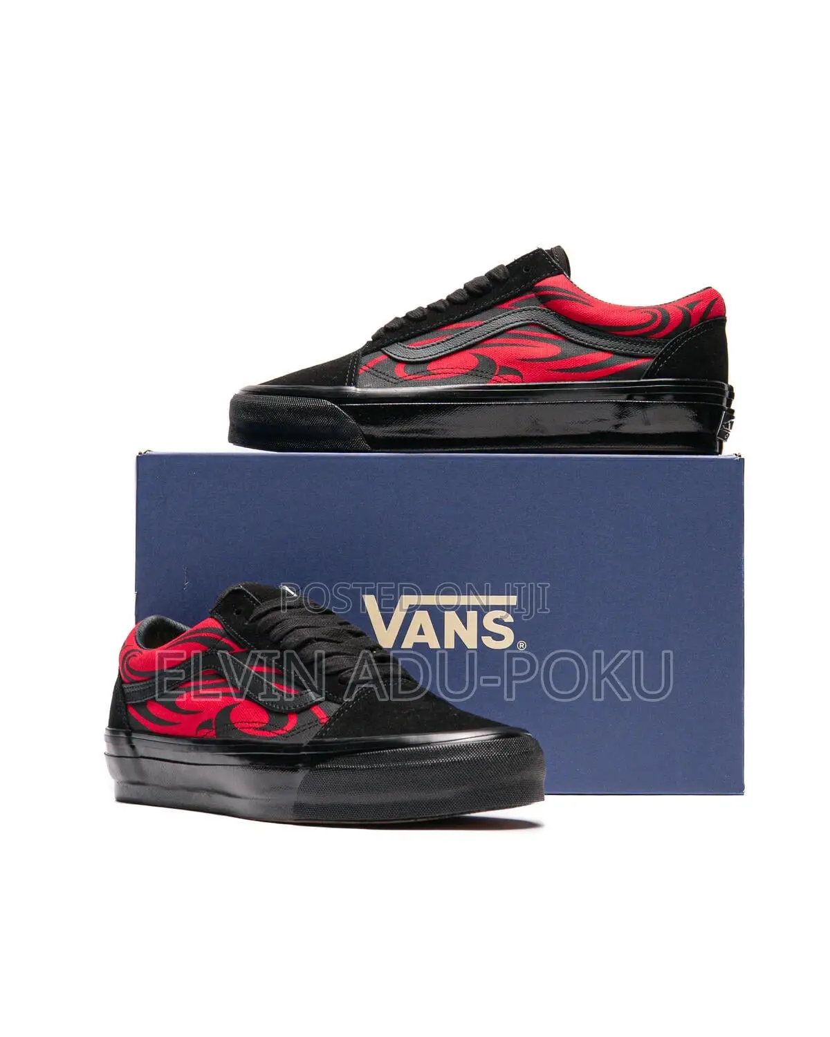 Vans Low Red Flame Stripes Sneaker