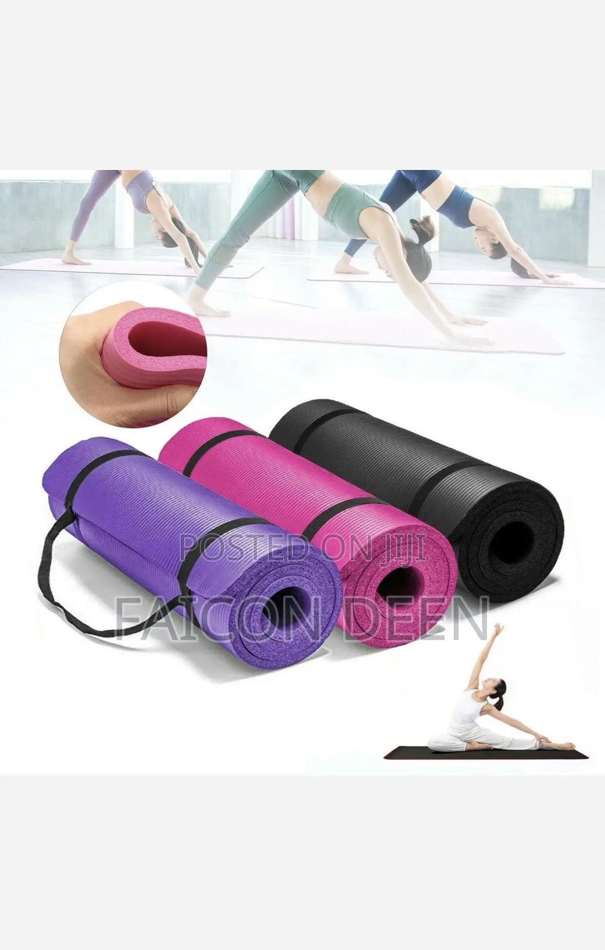 Train Anywhere With This Thick Exercise Gym Mat Plus Free Bag /Carrier