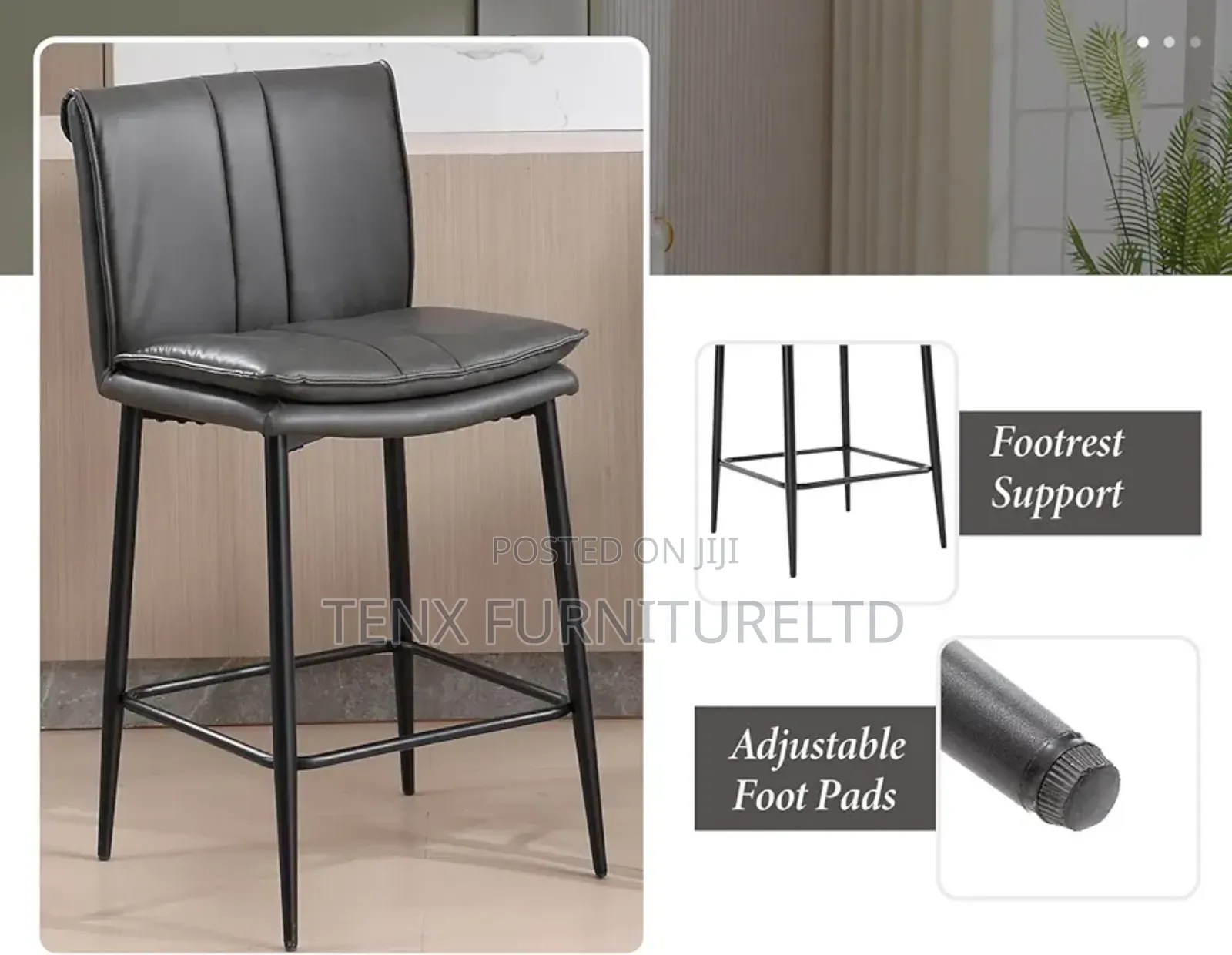 Counter Bar Stool (Single) Grey