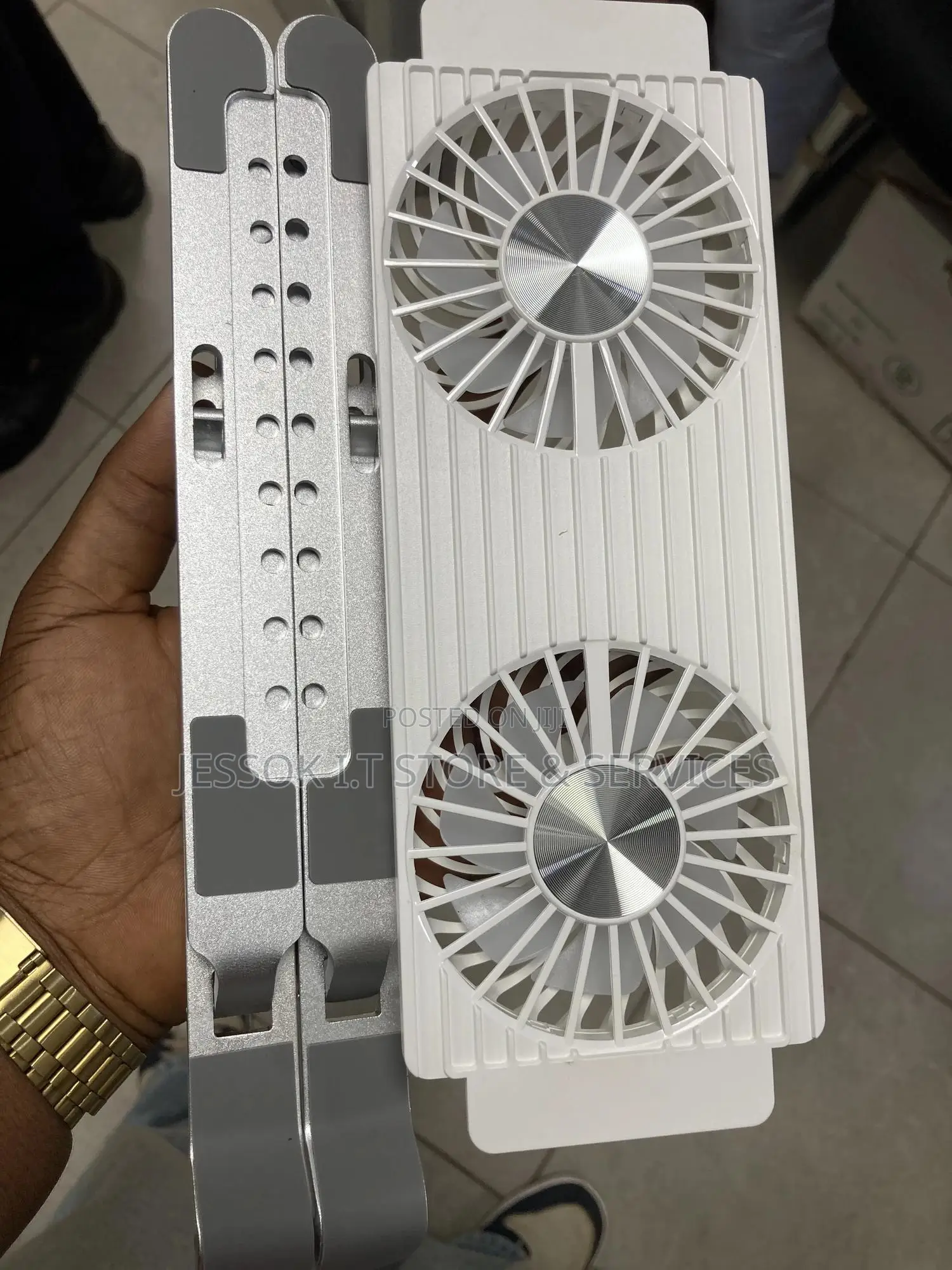 Metal Folding Laptop Stand With Radiator RGB Fan