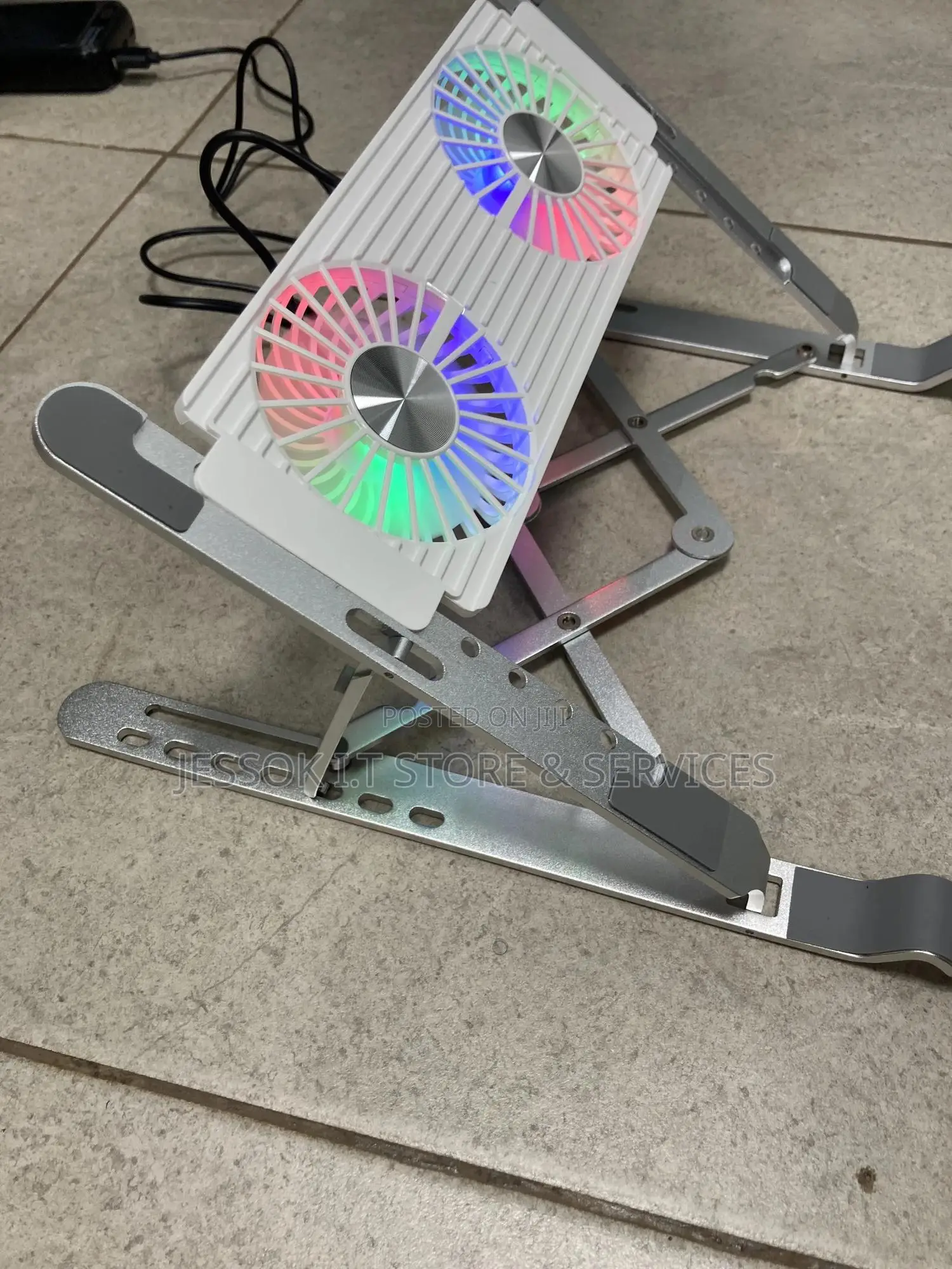 Metal Folding Laptop Stand With Radiator RGB Fan