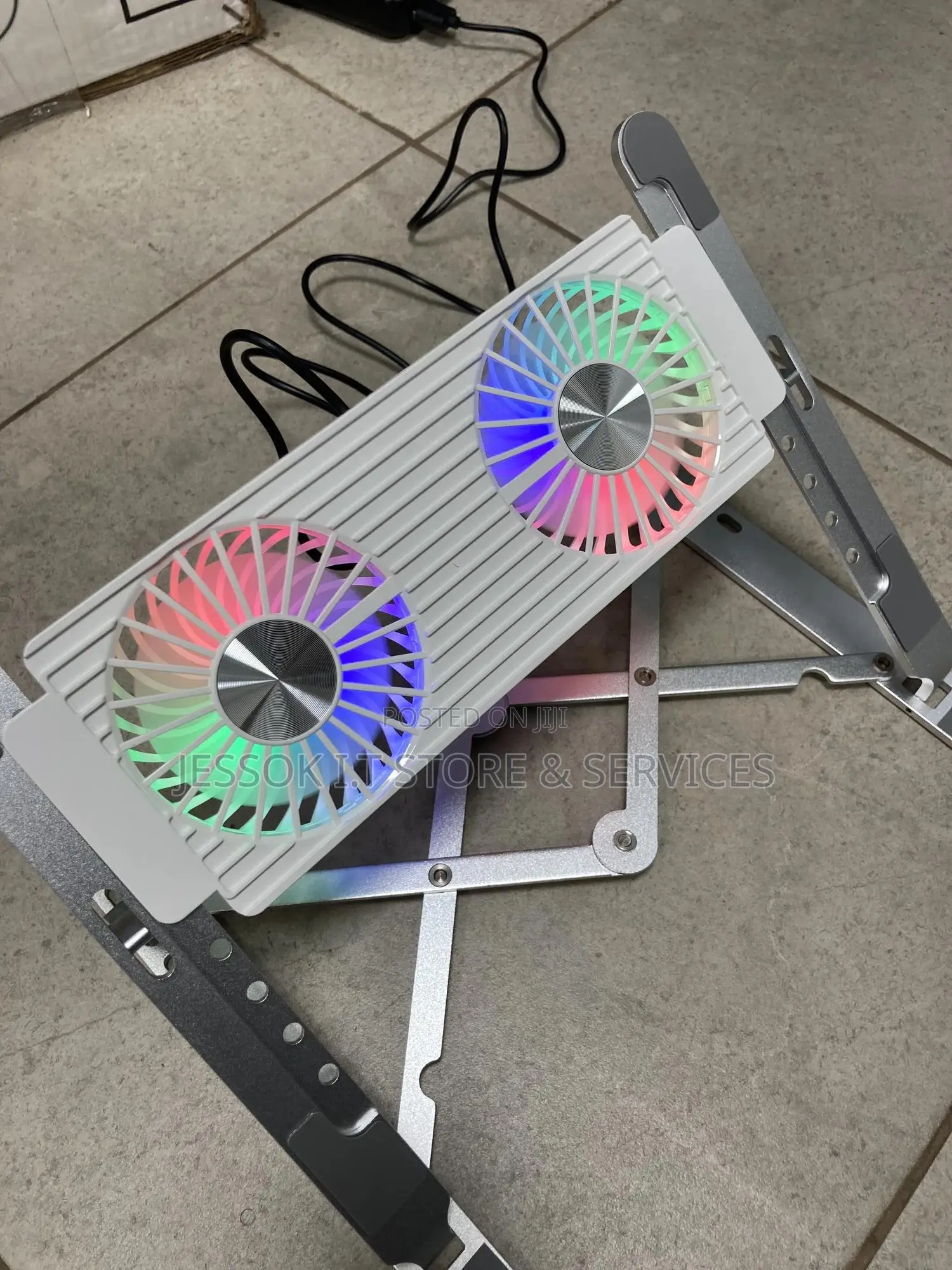 Metal Folding Laptop Stand With Radiator RGB Fan