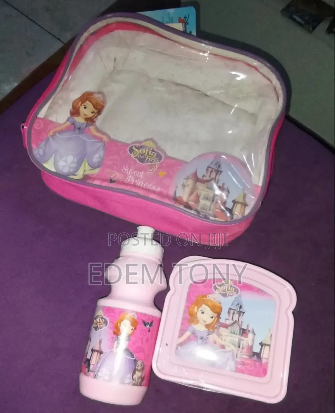 Sofia the First 3-Piece Lunch Bag, Bottle, and Sandwich Box Set