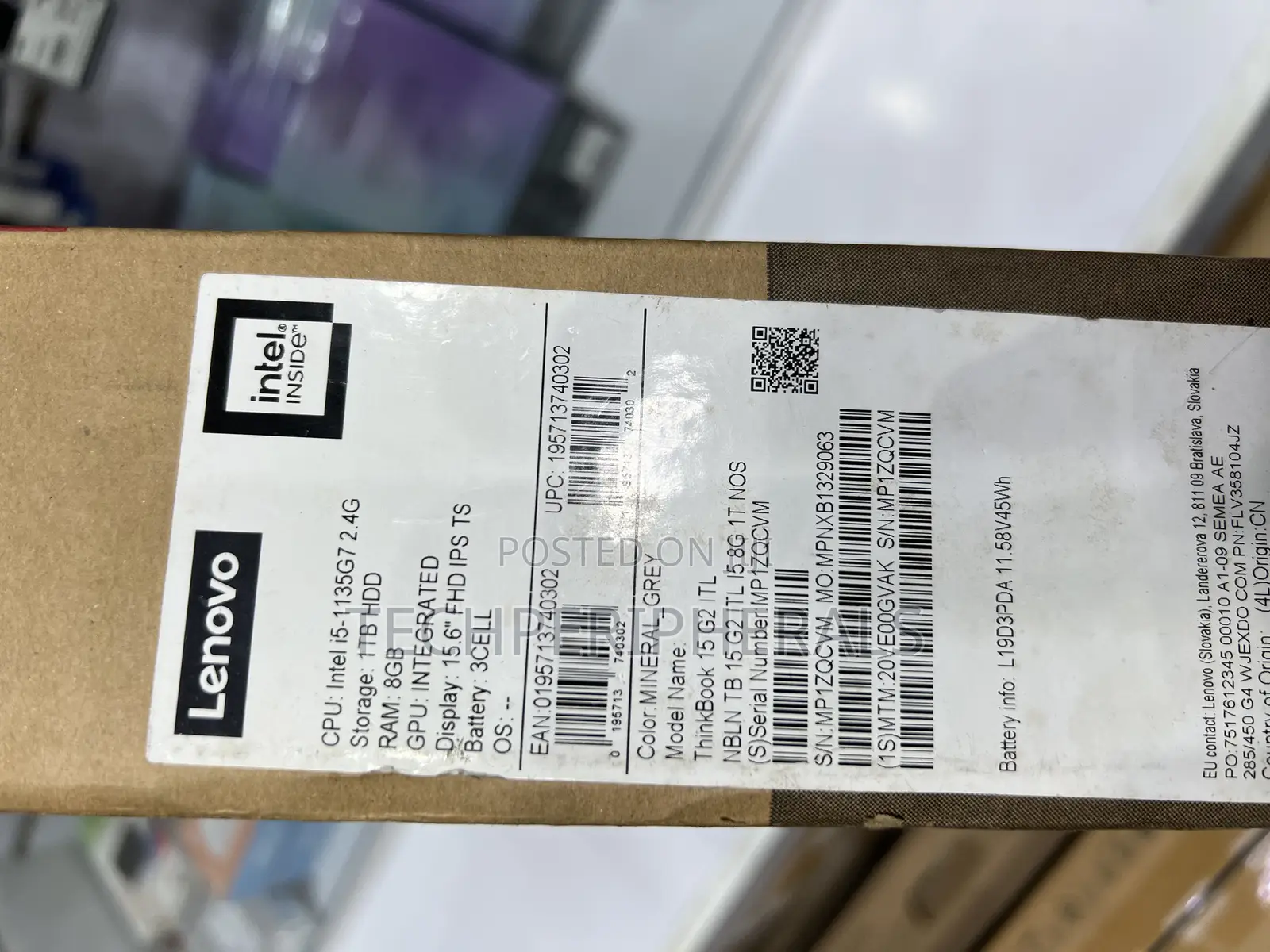 New Laptop Lenovo ThinkBook 15s Gen 2 8GB Intel Core i5 HDD 1T