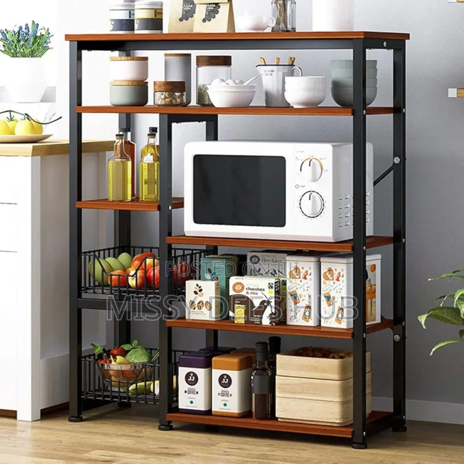New Durable 5 Tier Storage Rack With Two Wire Baskets
