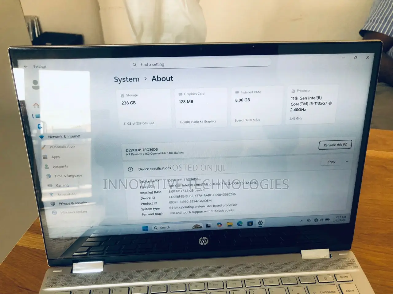 Laptop HP Pavilion x360 8GB Intel Core i5 SSD 256GB