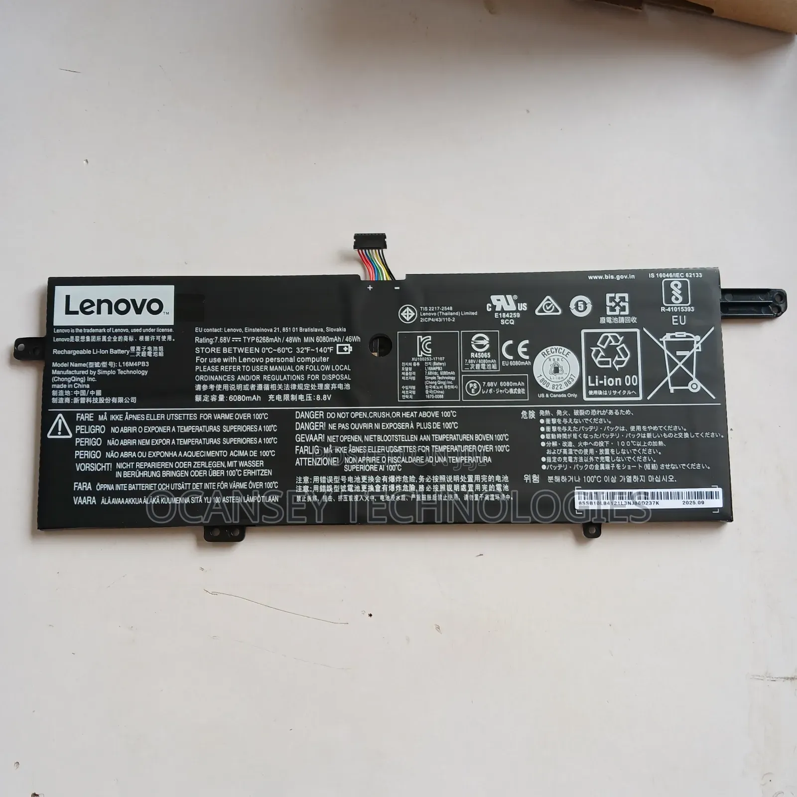 Original Lenovo L16m4pb3 Laptop Battery