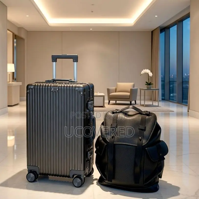 Suitcase 20inch + Leather Backpack Set