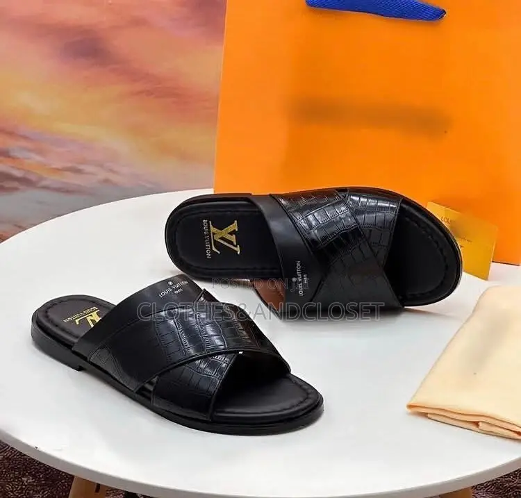 Lv, Burberry and Louboutin Slippers