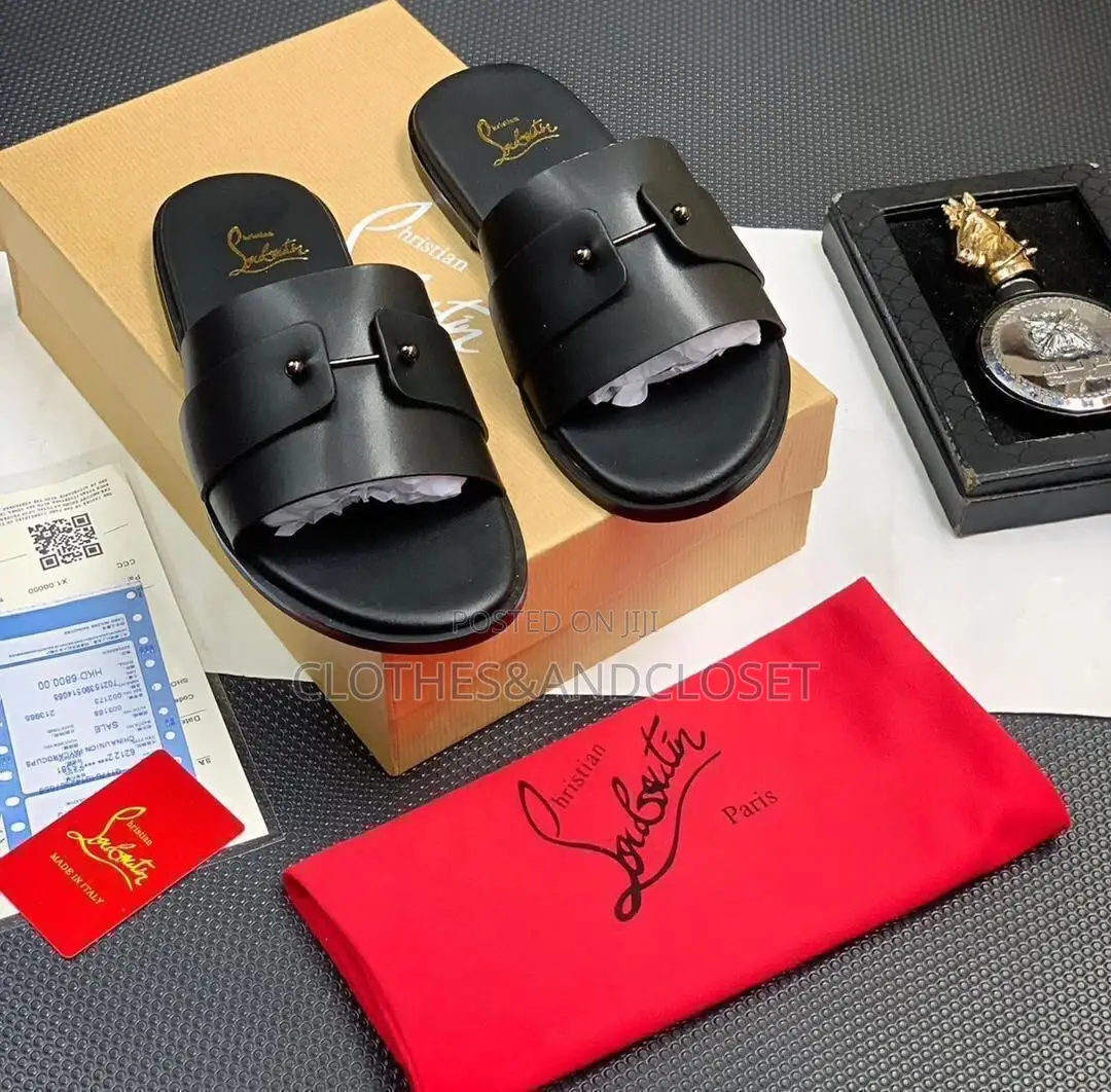 Lv, Burberry and Louboutin Slippers