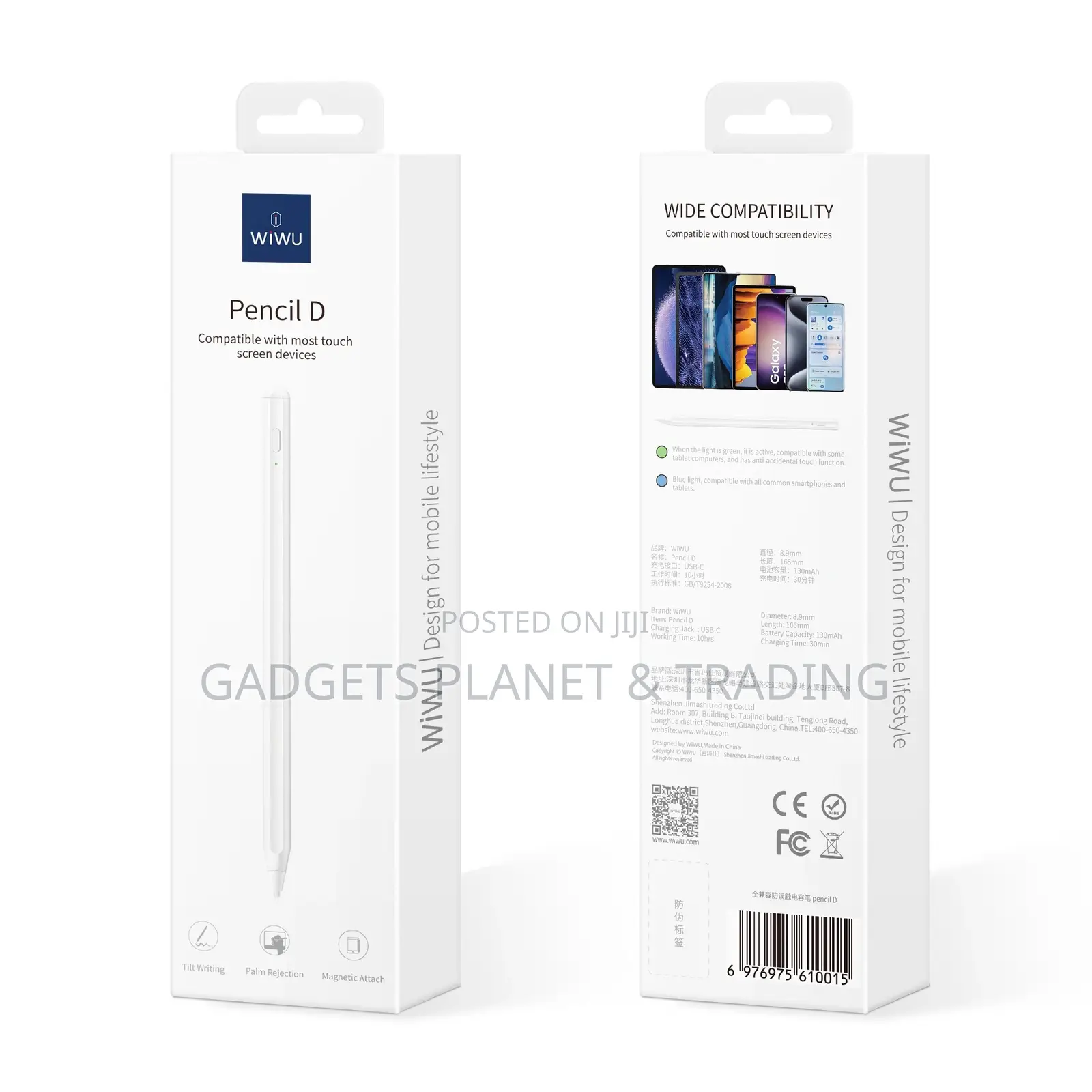 Wiwu Capacitive Active Universal Smart Pressure Touch Stylus Pencil D