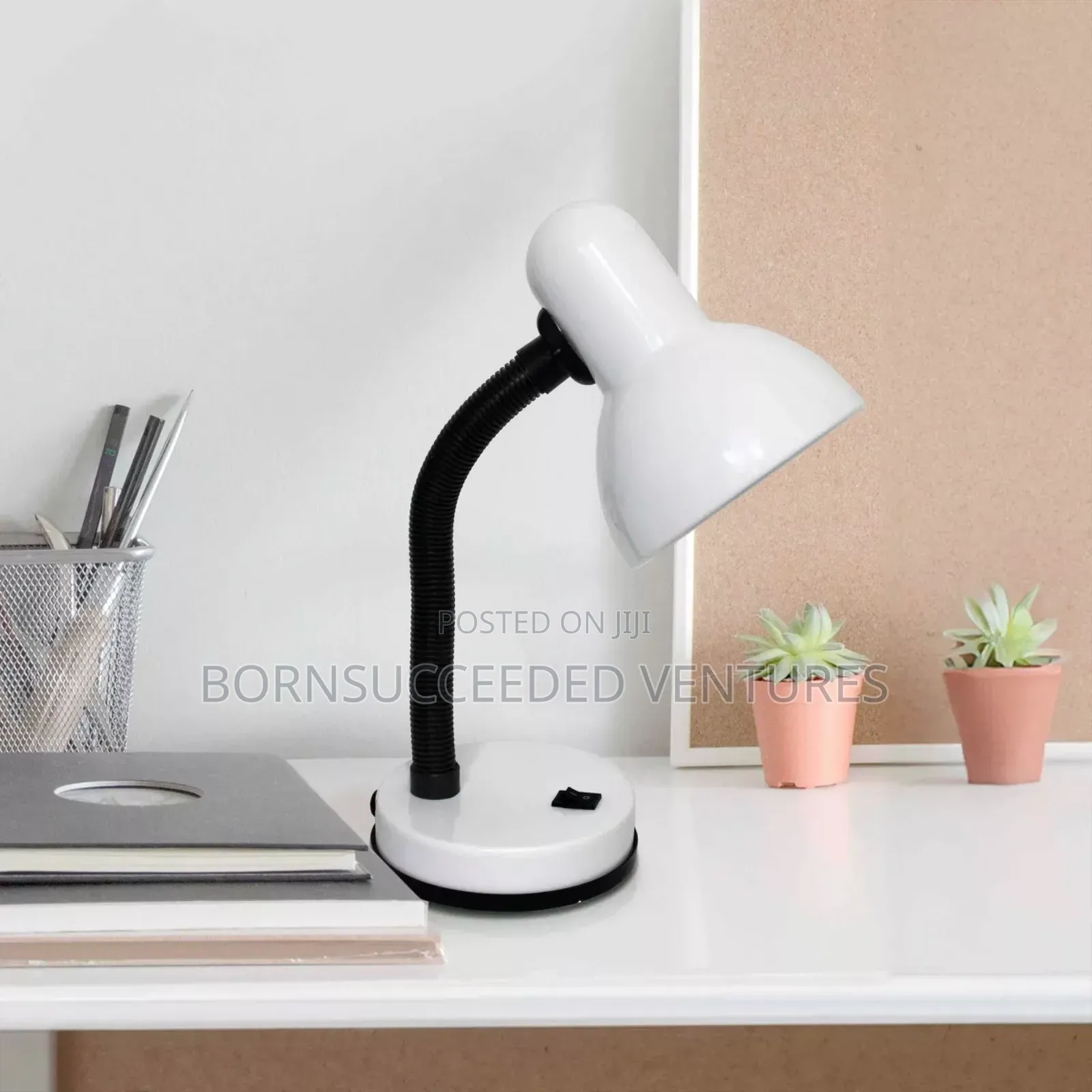 14.25" Metal Desk Lamp Flexible Hose Neck (Includes Led Light Bulb)