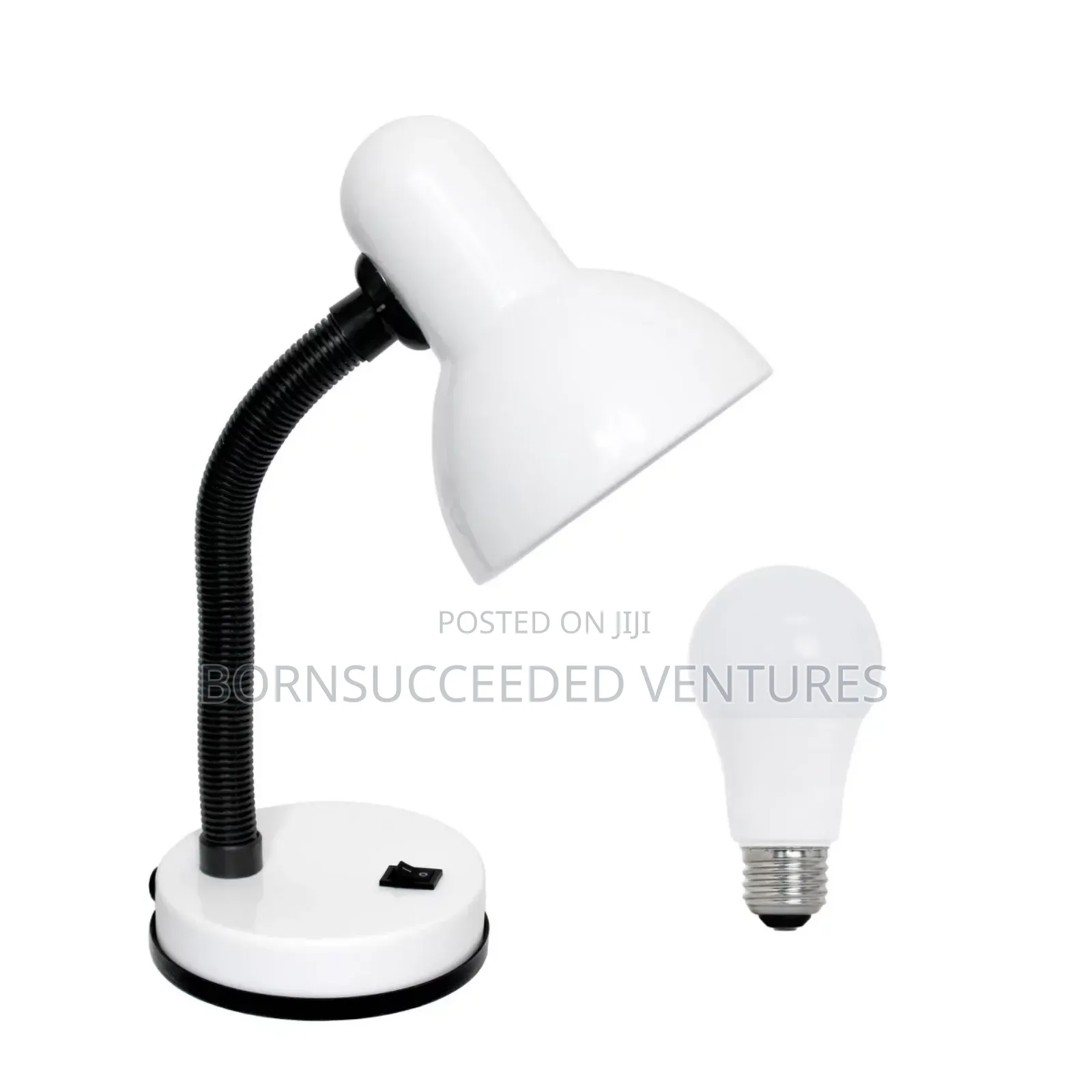 14.25" Metal Desk Lamp Flexible Hose Neck (Includes Led Light Bulb)