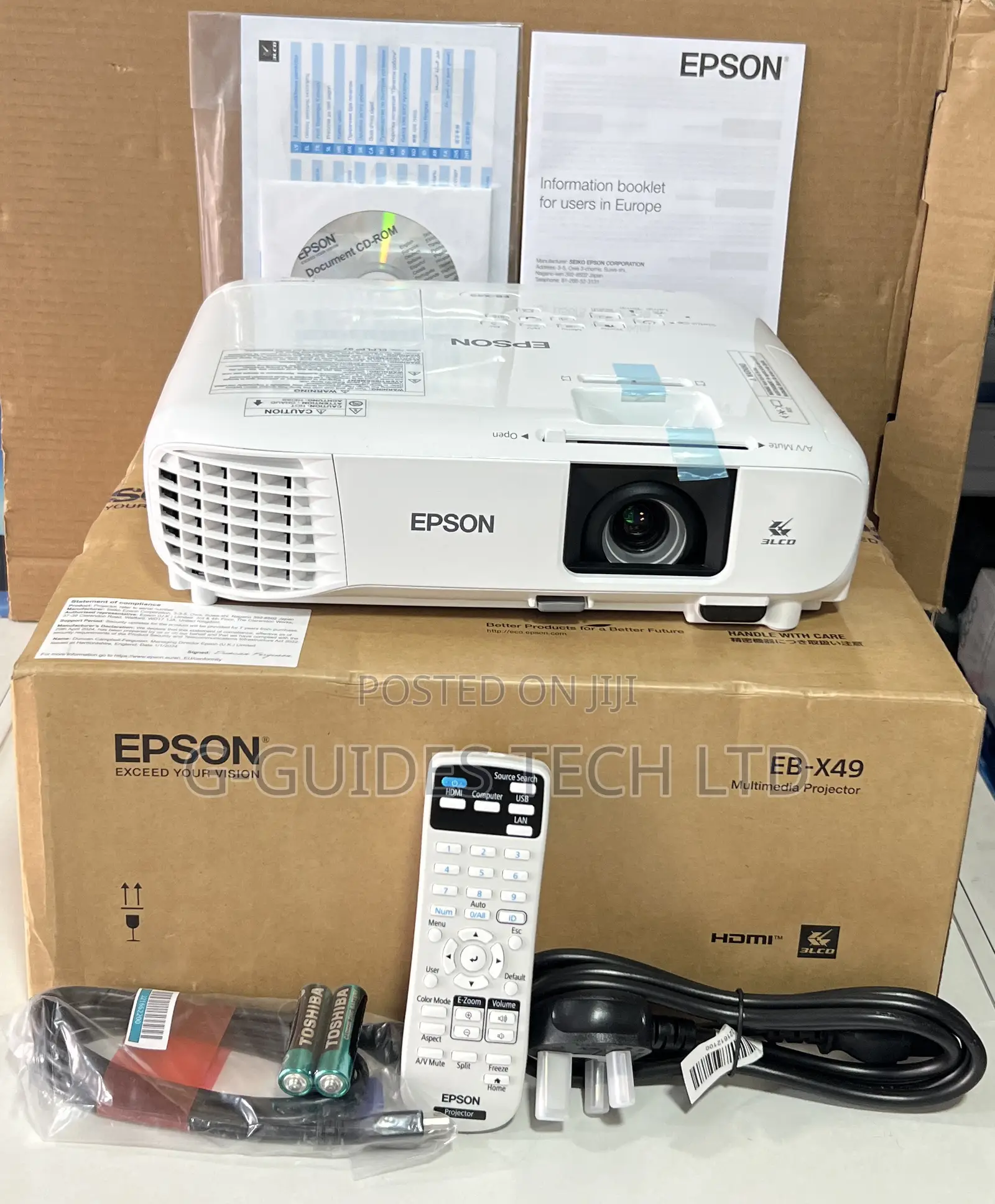 Epson Eb-X49 Multimedia Projector 3,600 Lumens