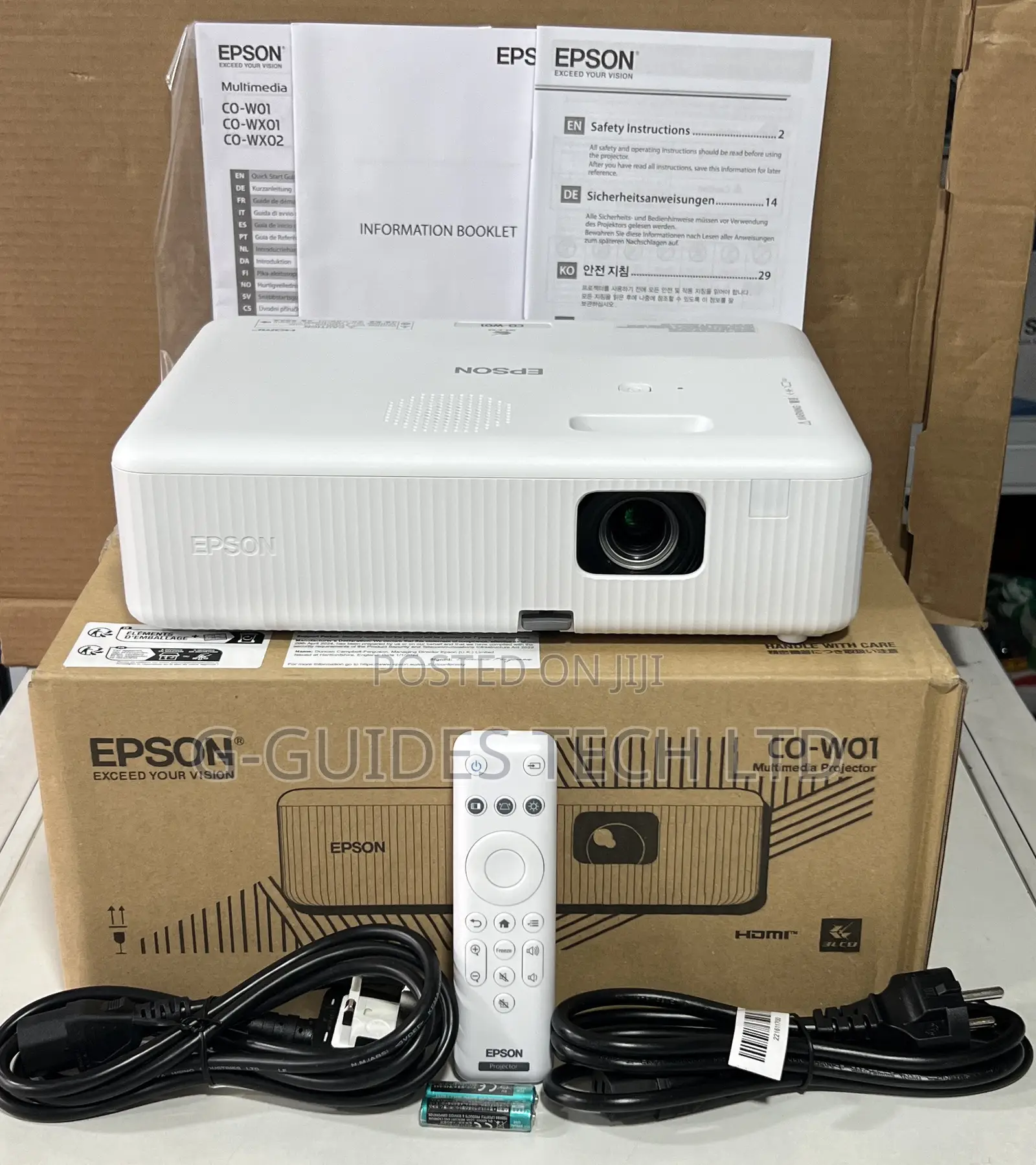 Epson Co-W01 Multimedia Projector Wxga 3,000 Lumens