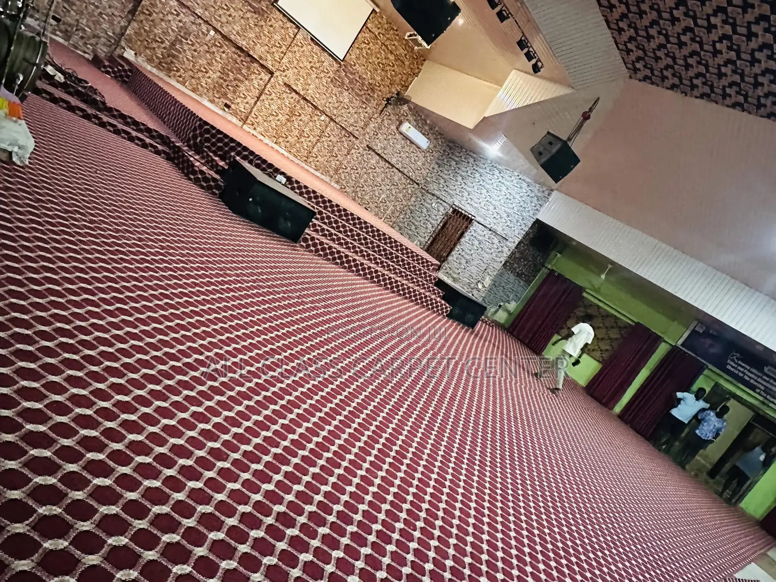Wine With Gold Design Industrial Carpet