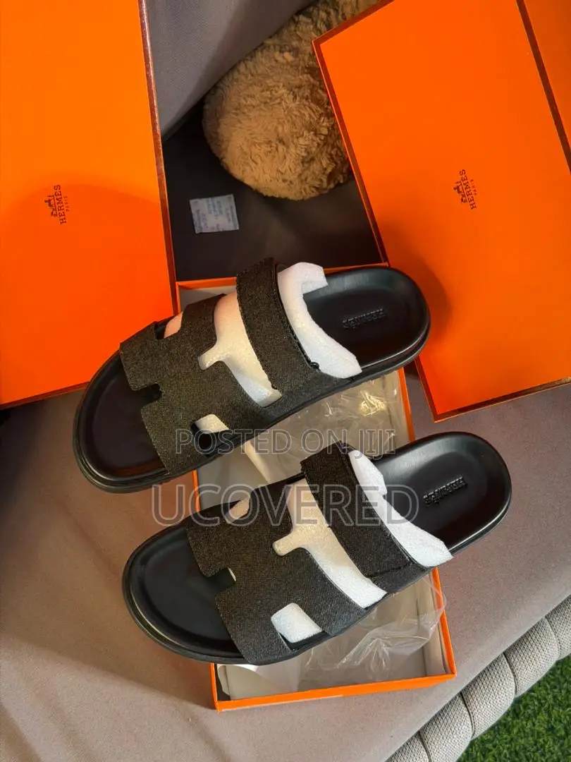 Hermes High Quality Men’S Leather Slippers