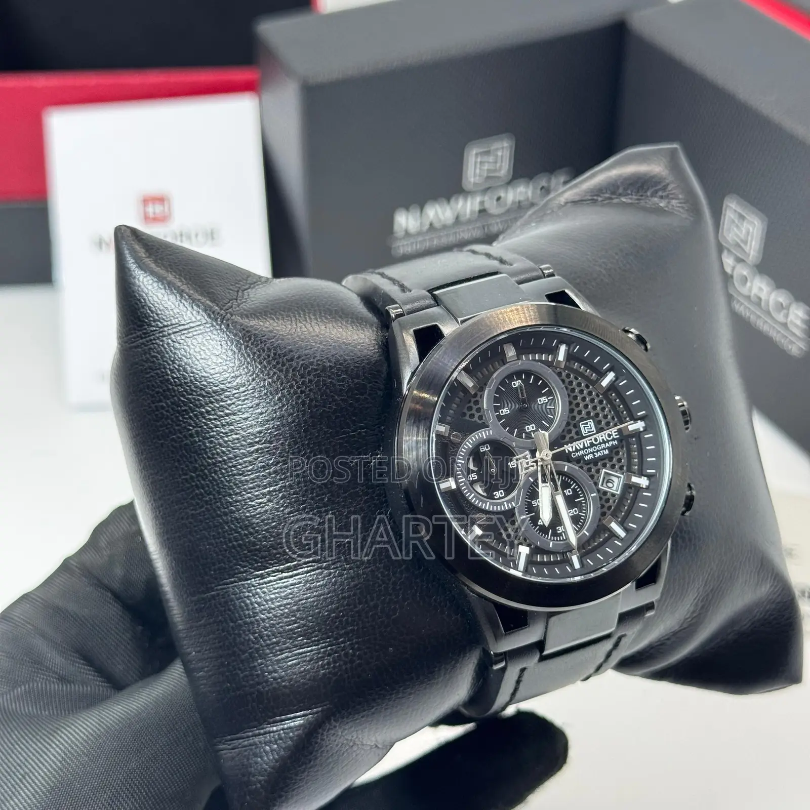 Naviforce Black Chronograph Watch – Sleek Style, Waterproof Watch