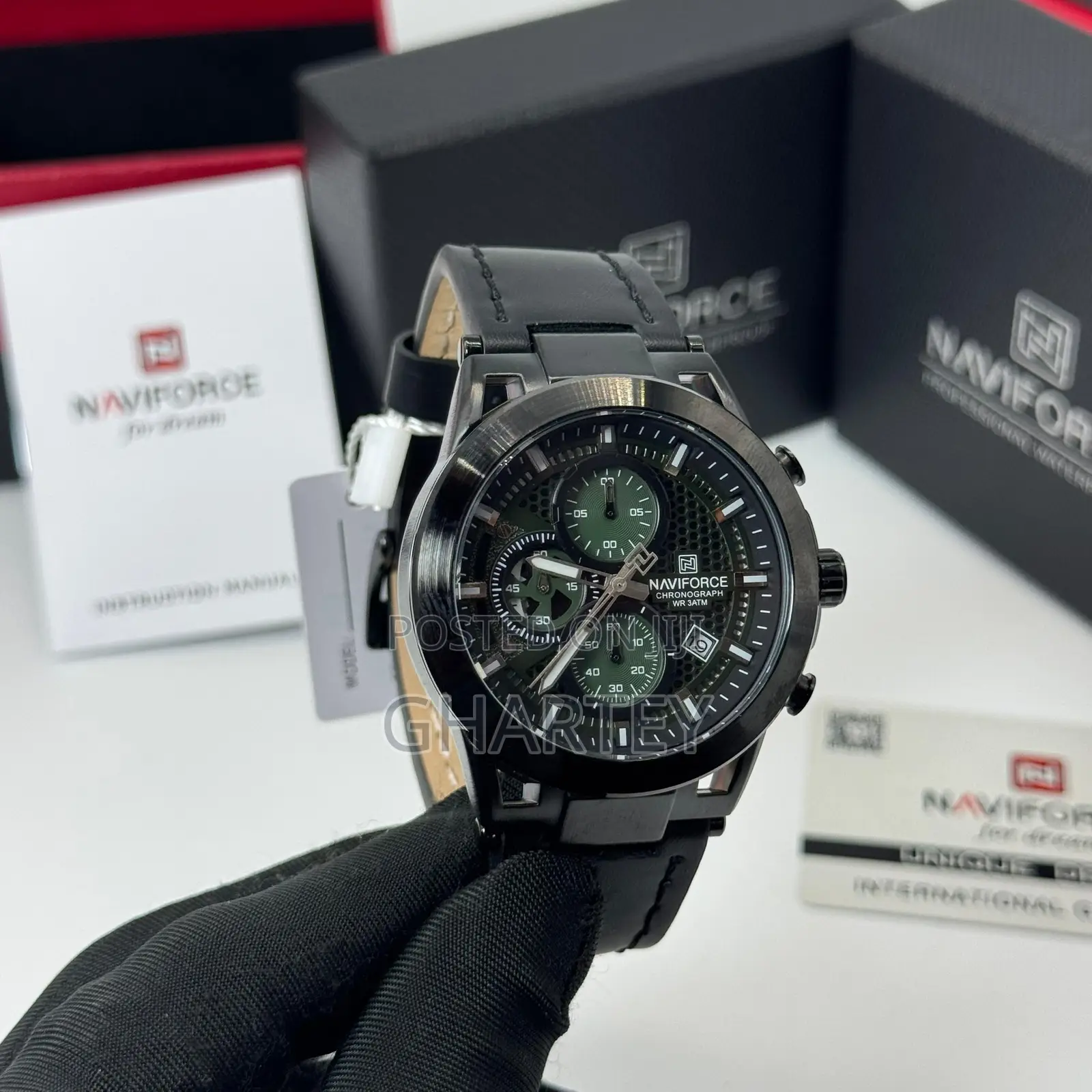 Naviforce Black Chronograph Watch – Sleek Style, Waterproof Watch