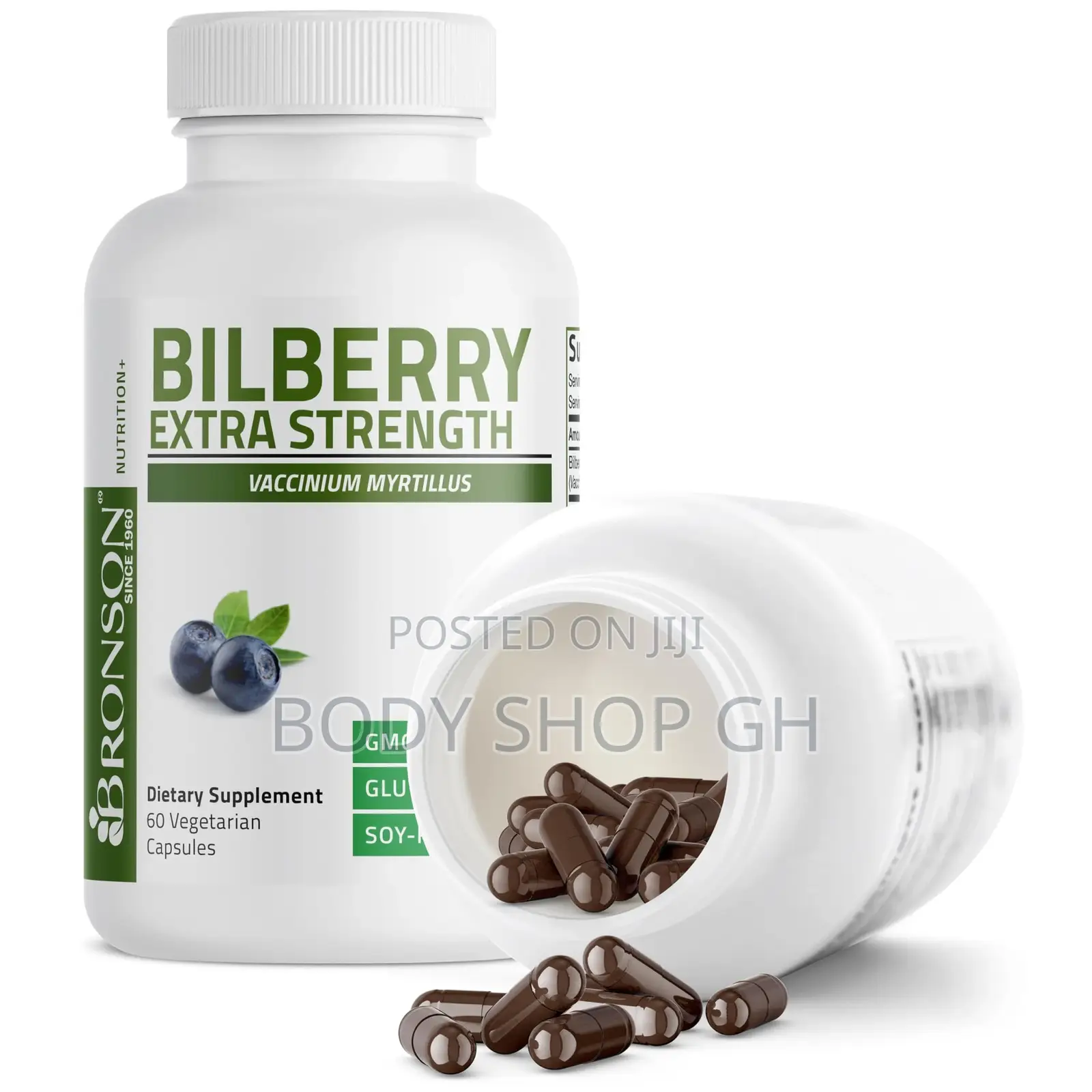 Bronson Bilberry Extra Strength Vaccinium Myrtillus, Promotes