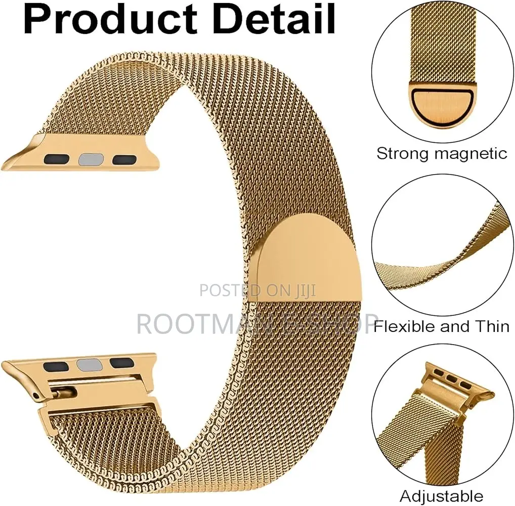 Metal Milanese Loop Band Compatible With Apple Watch Band 38mm to 49mm