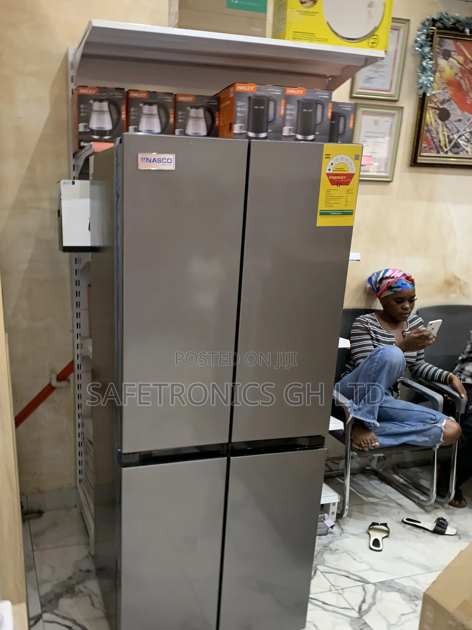 Fast Defrost Nasf-400fdr1 Grey Side by Side Nasco 4 Doors Fridge