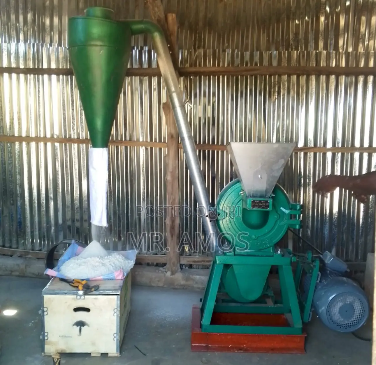 Commercial Grains Hammer Mill With 15hp Motor Set