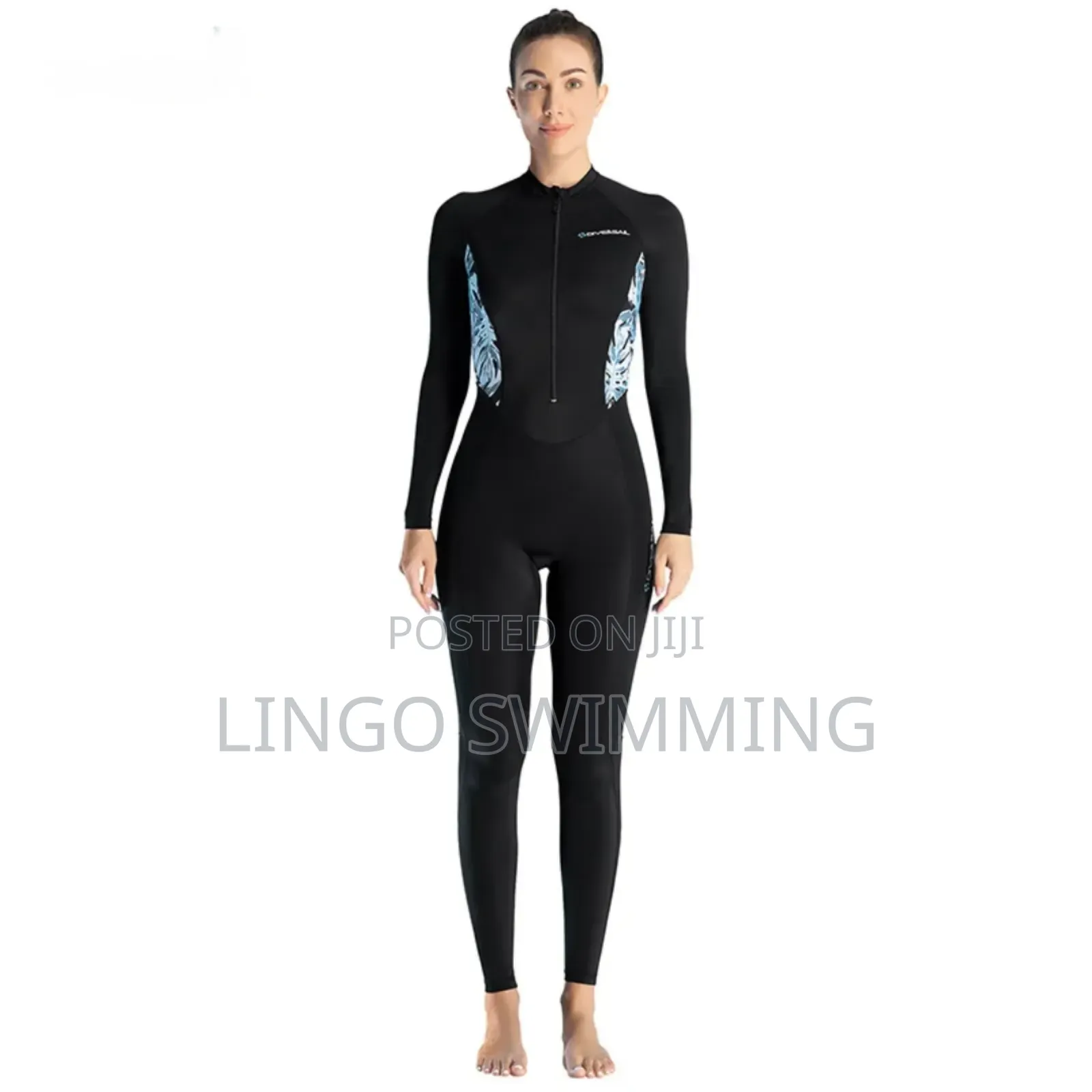 Women’S Long Sleeve Full-Length Swimwear (Zip Front)